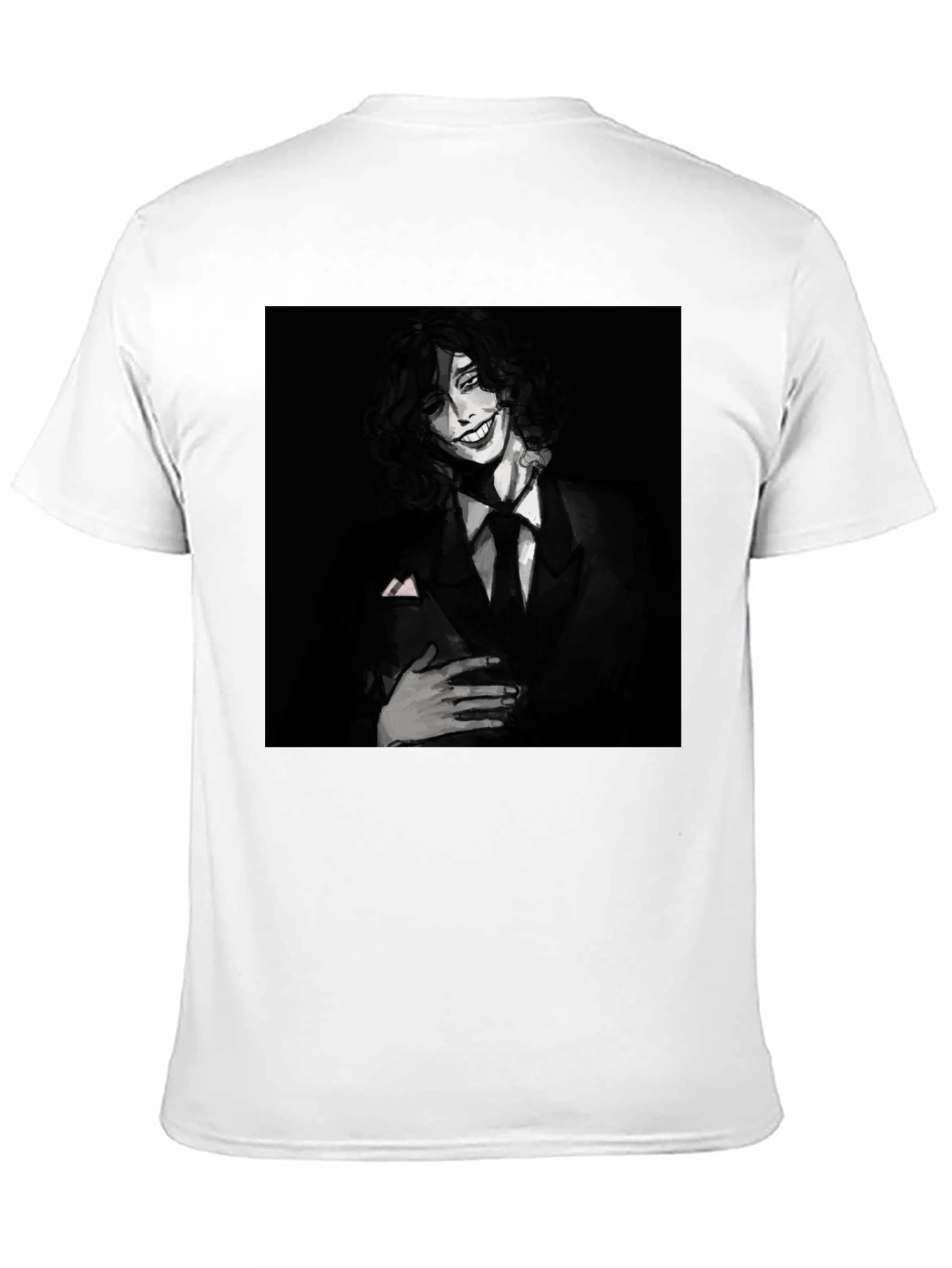Monochrome Joker Graphic Tee - Dark Humor Fashion