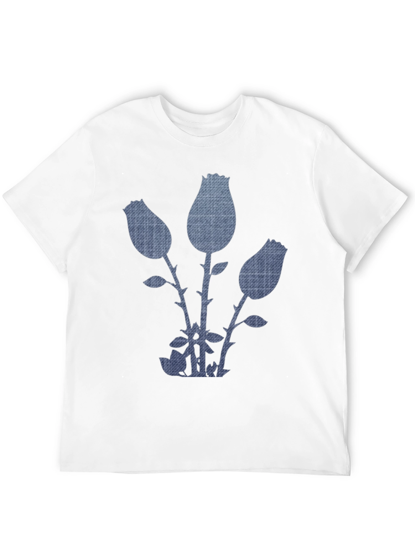 Denim Rose Graphic Tee - Modern Casual Style