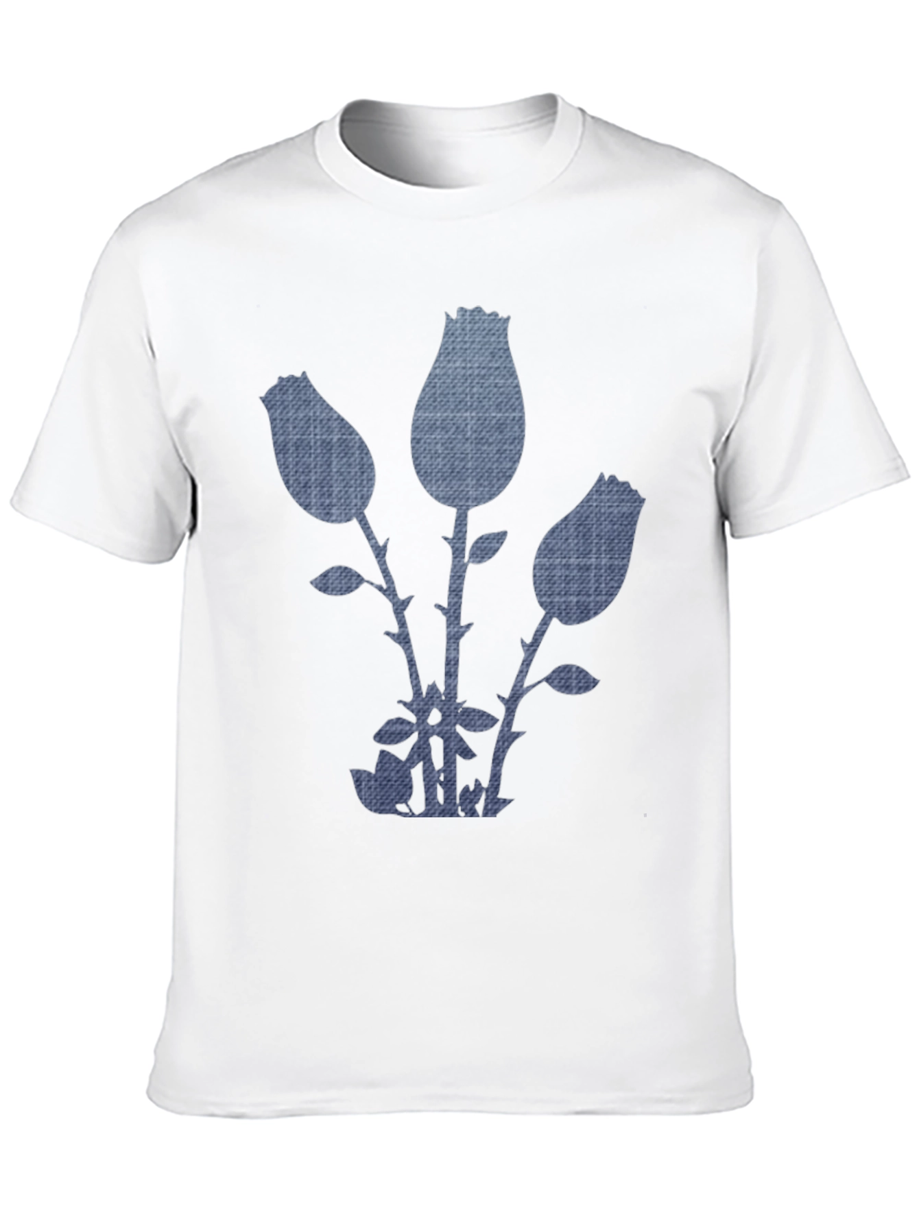 Denim Rose Graphic Tee - Modern Casual Style