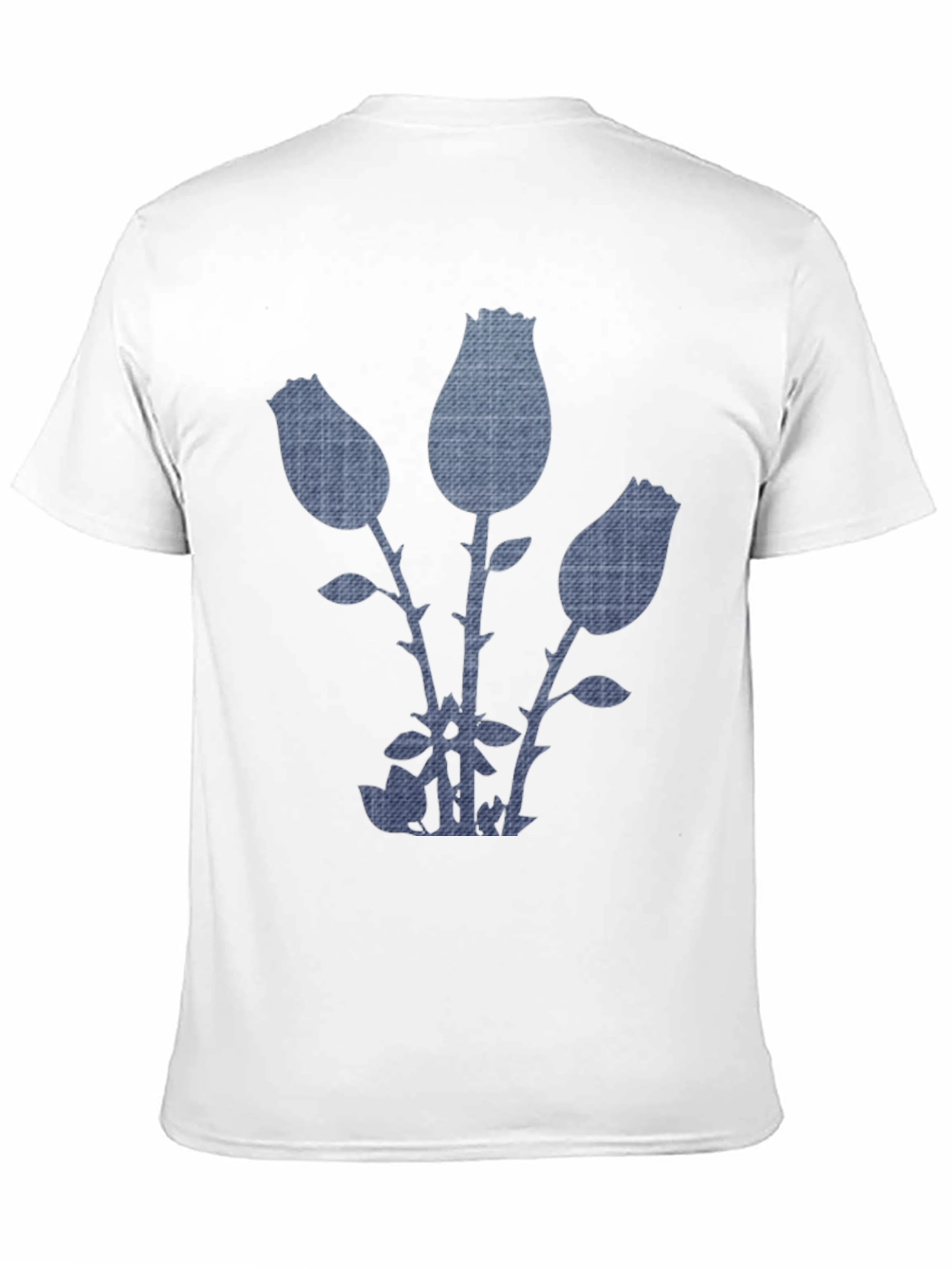 Denim Rose Graphic Tee - Modern Casual Style