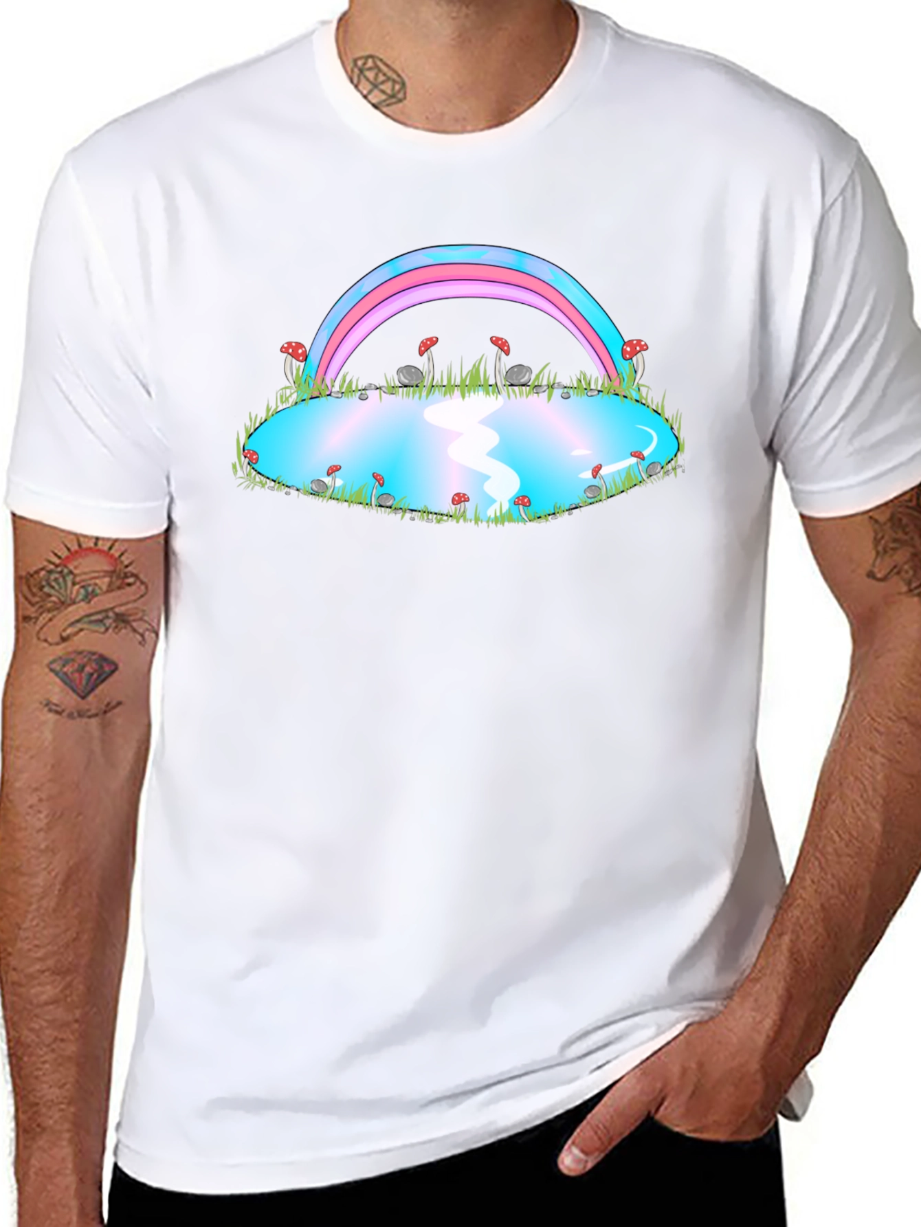 Trans Pride Rainbow Mushroom Pond T-Shirt