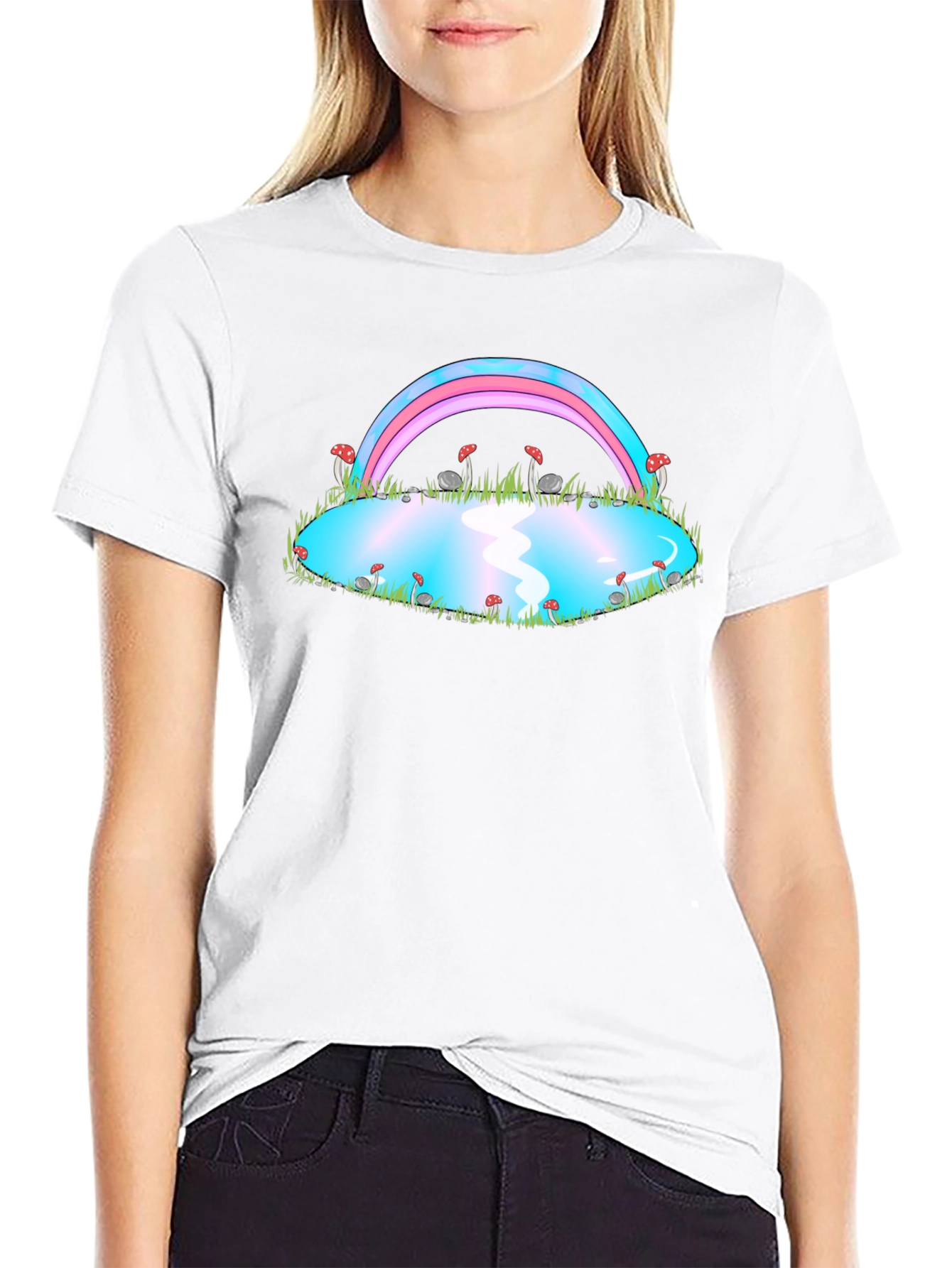 Trans Pride Rainbow Mushroom Pond T-Shirt