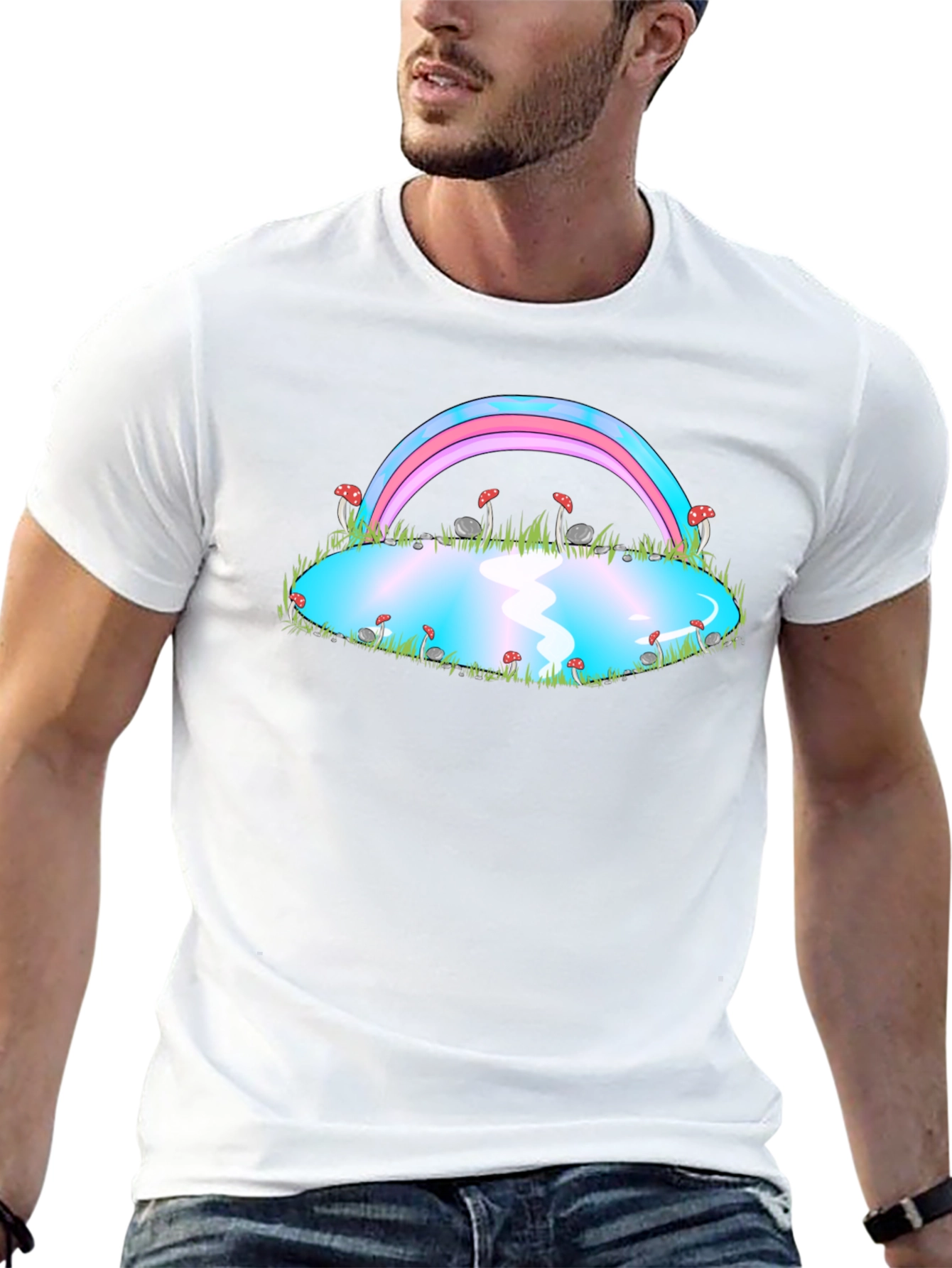 Trans Pride Rainbow Mushroom Pond T-Shirt