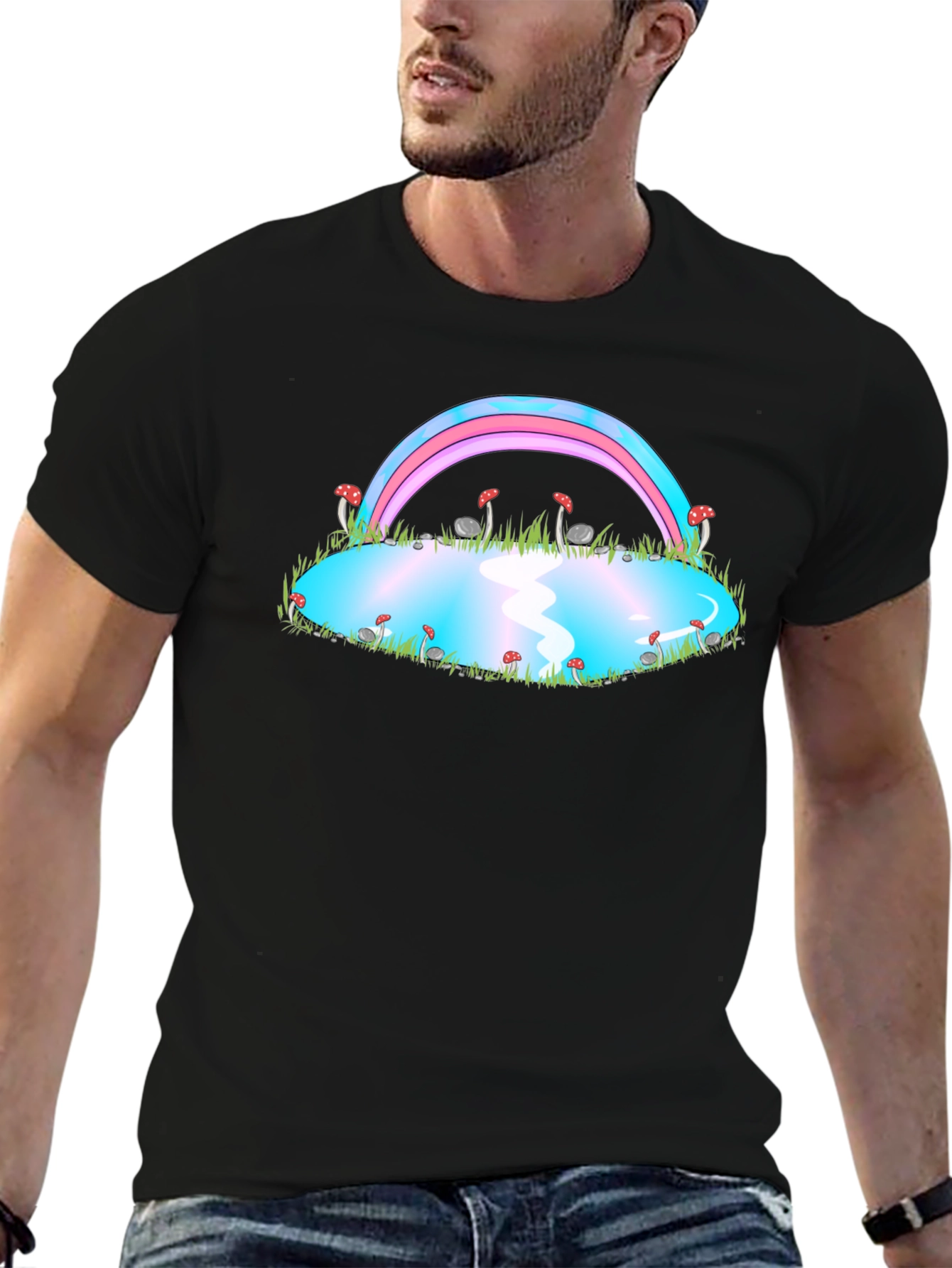 Trans Pride Rainbow Mushroom Pond T-Shirt