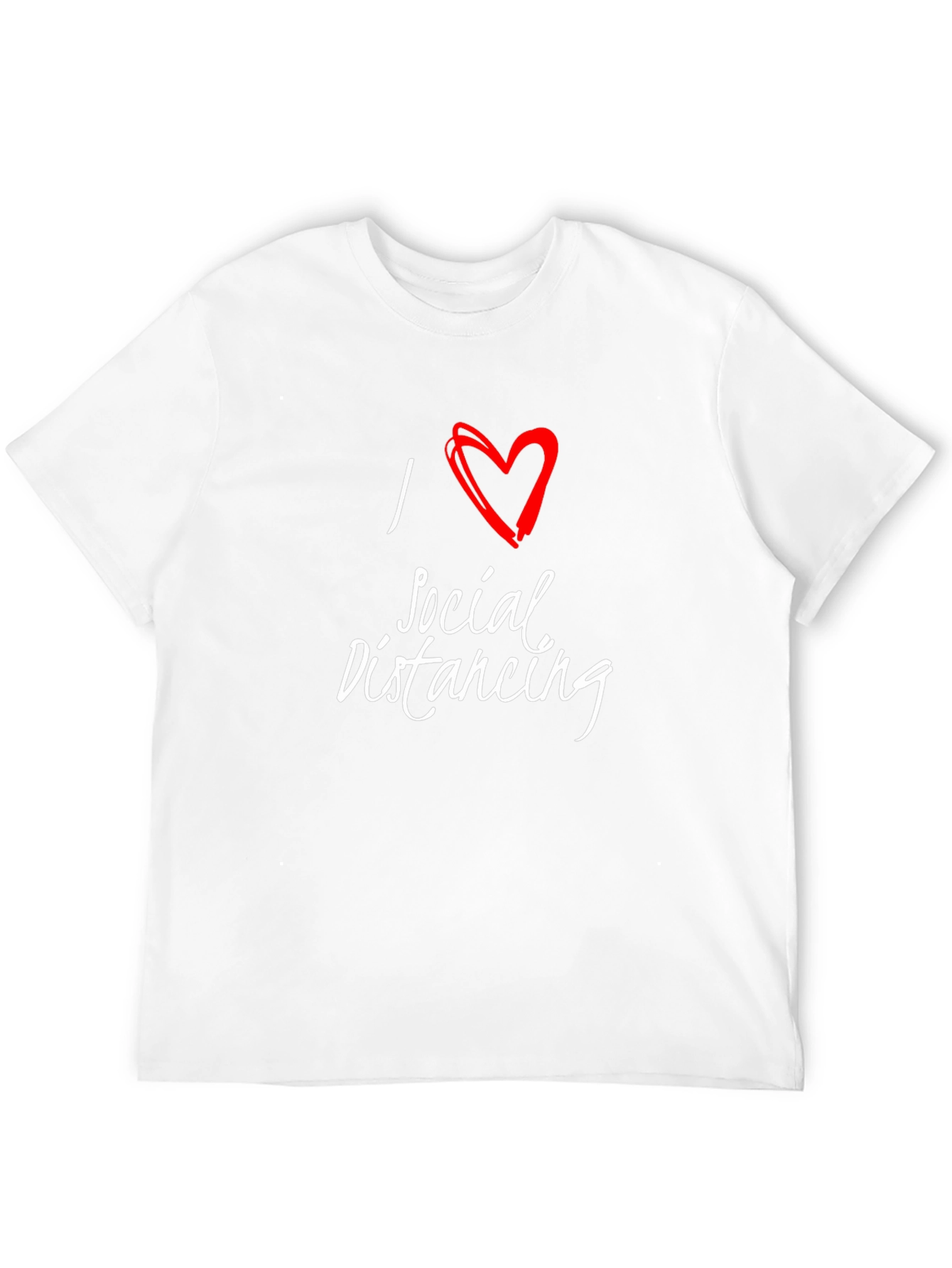 I Love Social Distancing Black T-Shirt