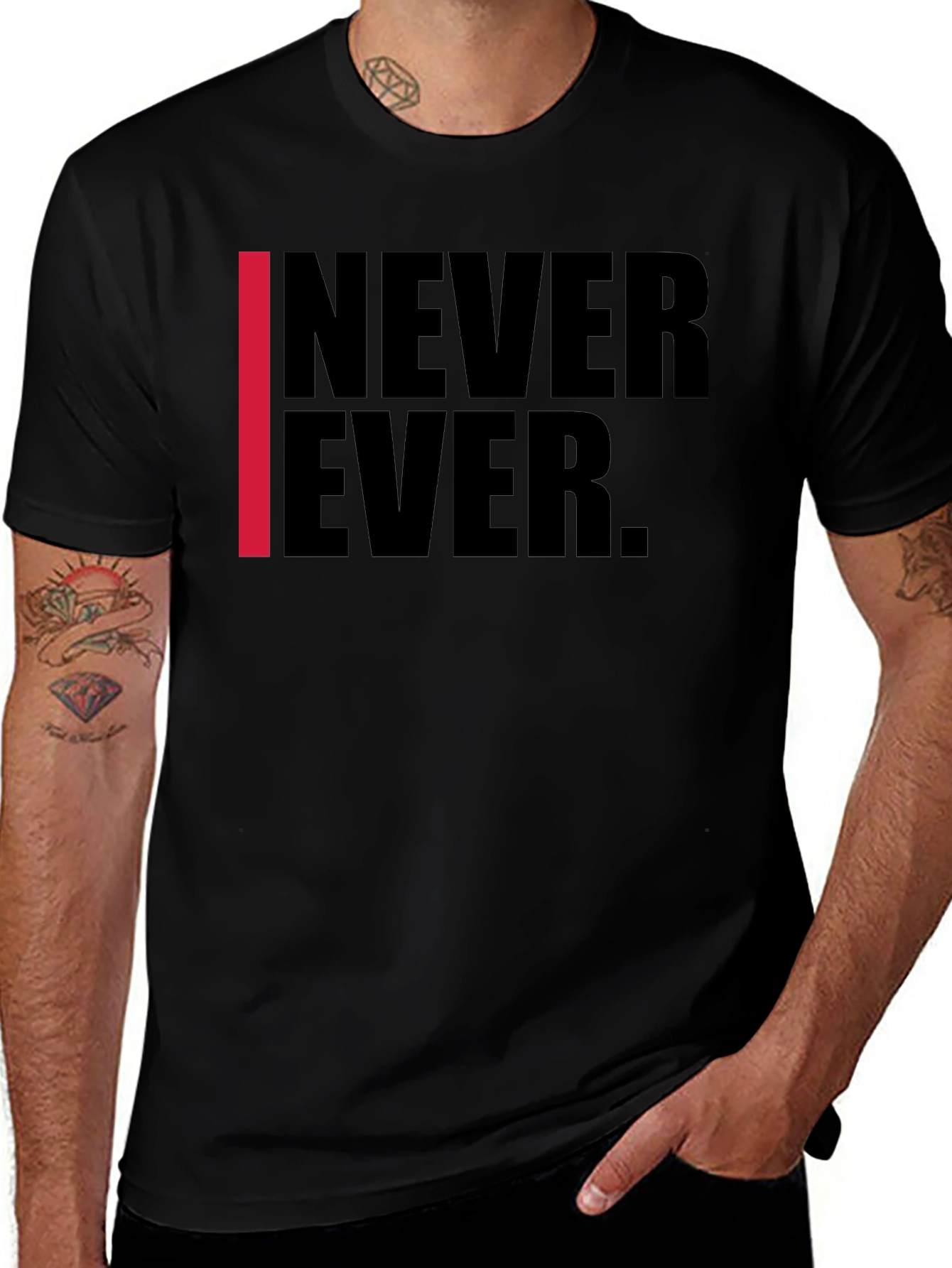 Never Ever Graphic Tee - Black