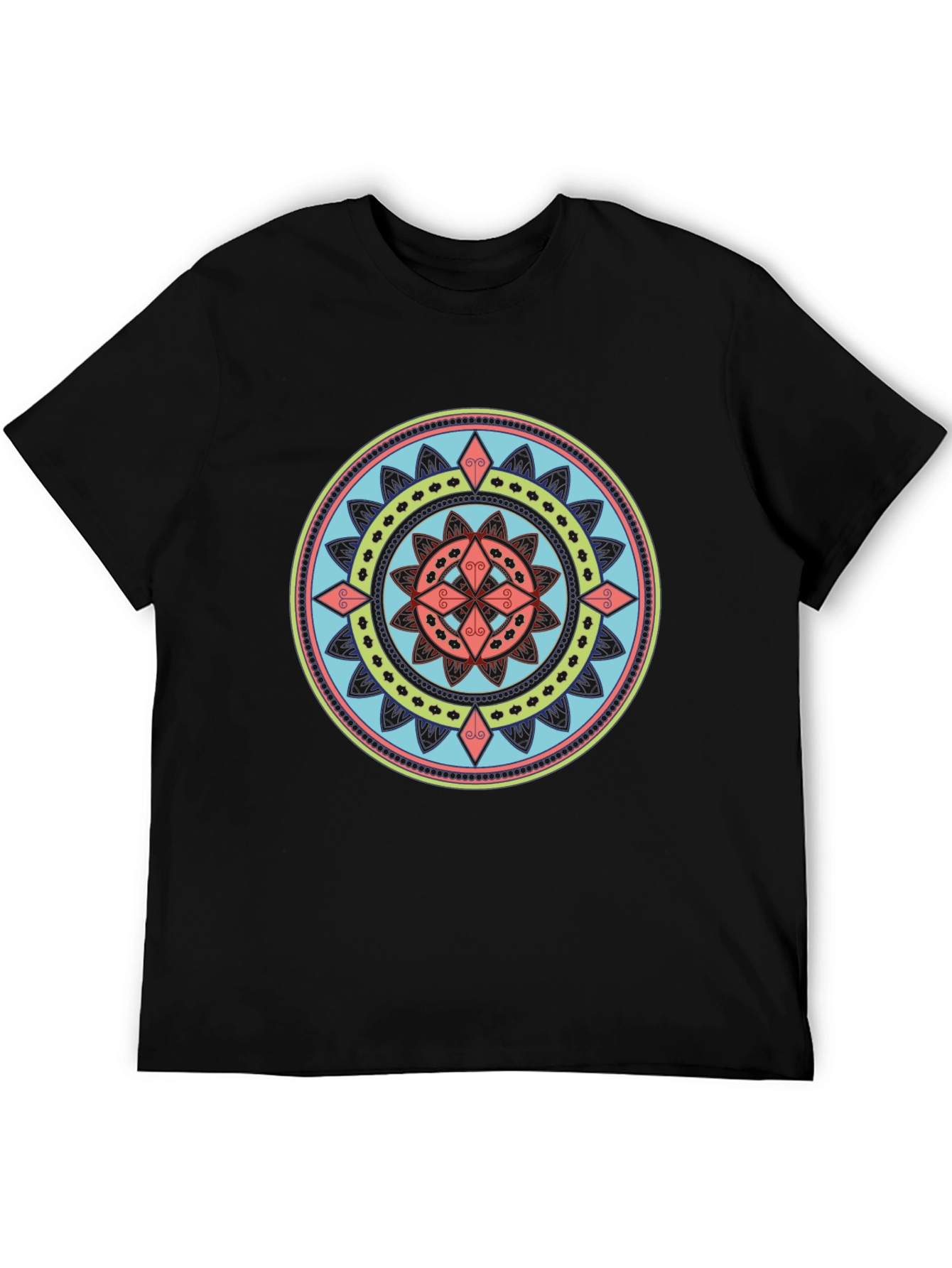 Mandala Graphic Print Black T-Shirt