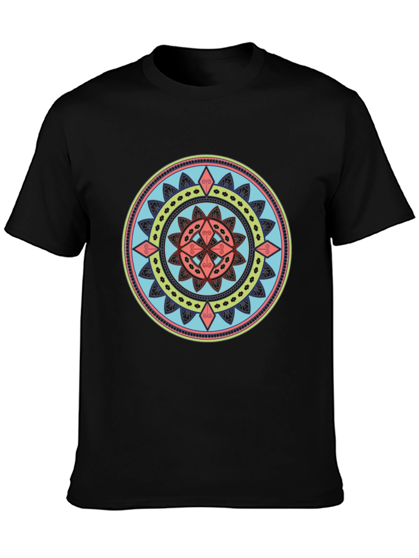 Mandala Graphic Print Black T-Shirt