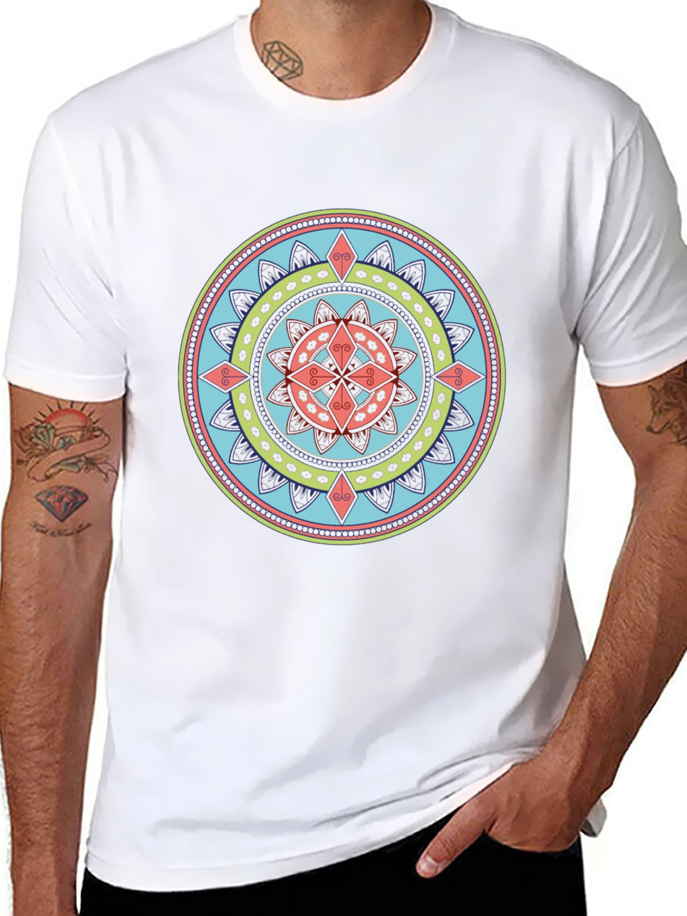 Mandala Graphic Print Black T-Shirt