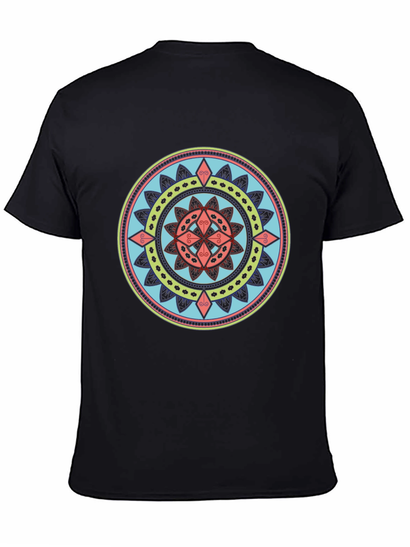 Mandala Graphic Print Black T-Shirt