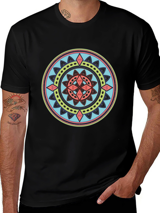 Mandala Graphic Print Black T-Shirt
