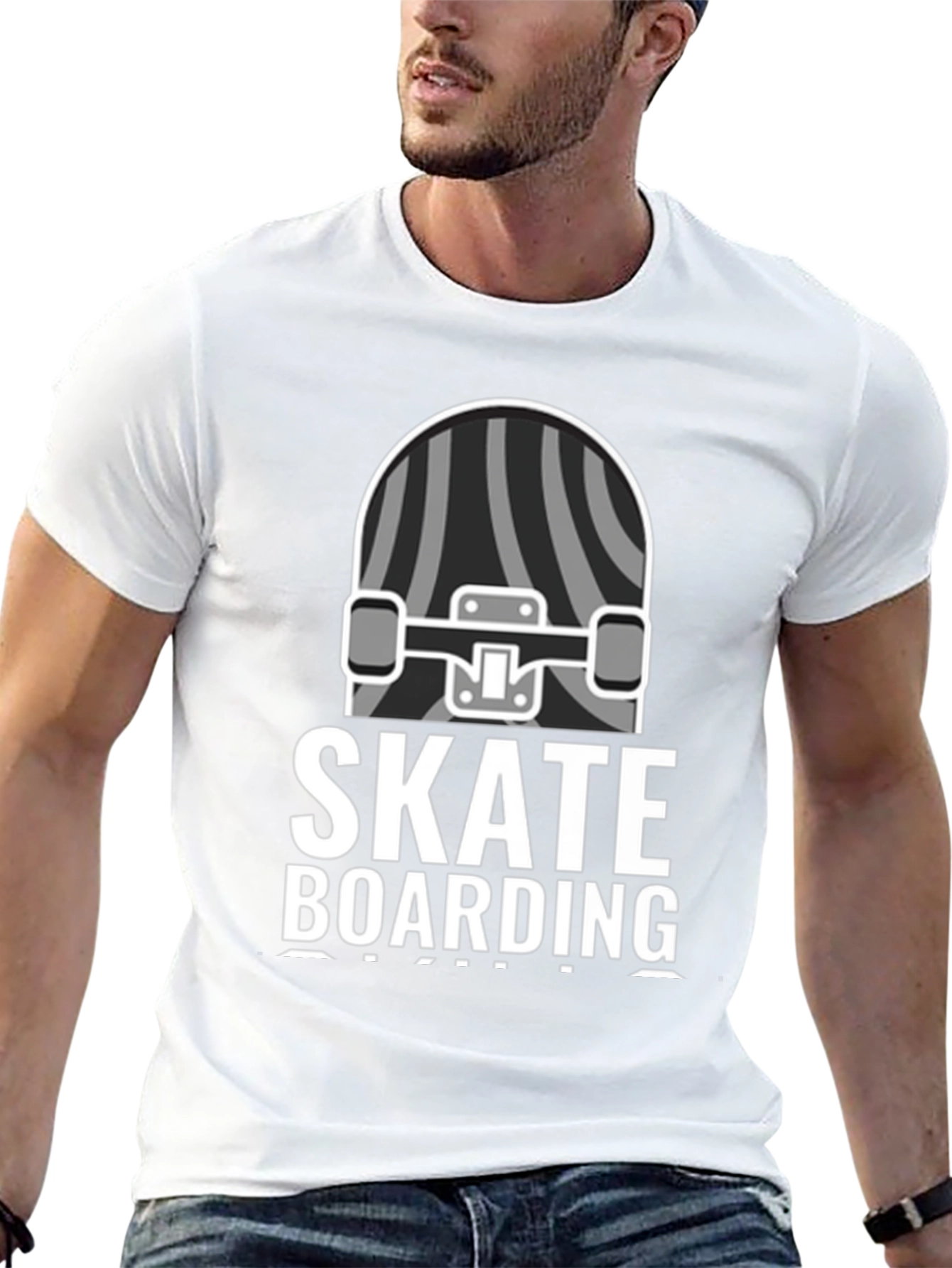 Skateboarding Graphic T-Shirt - Black