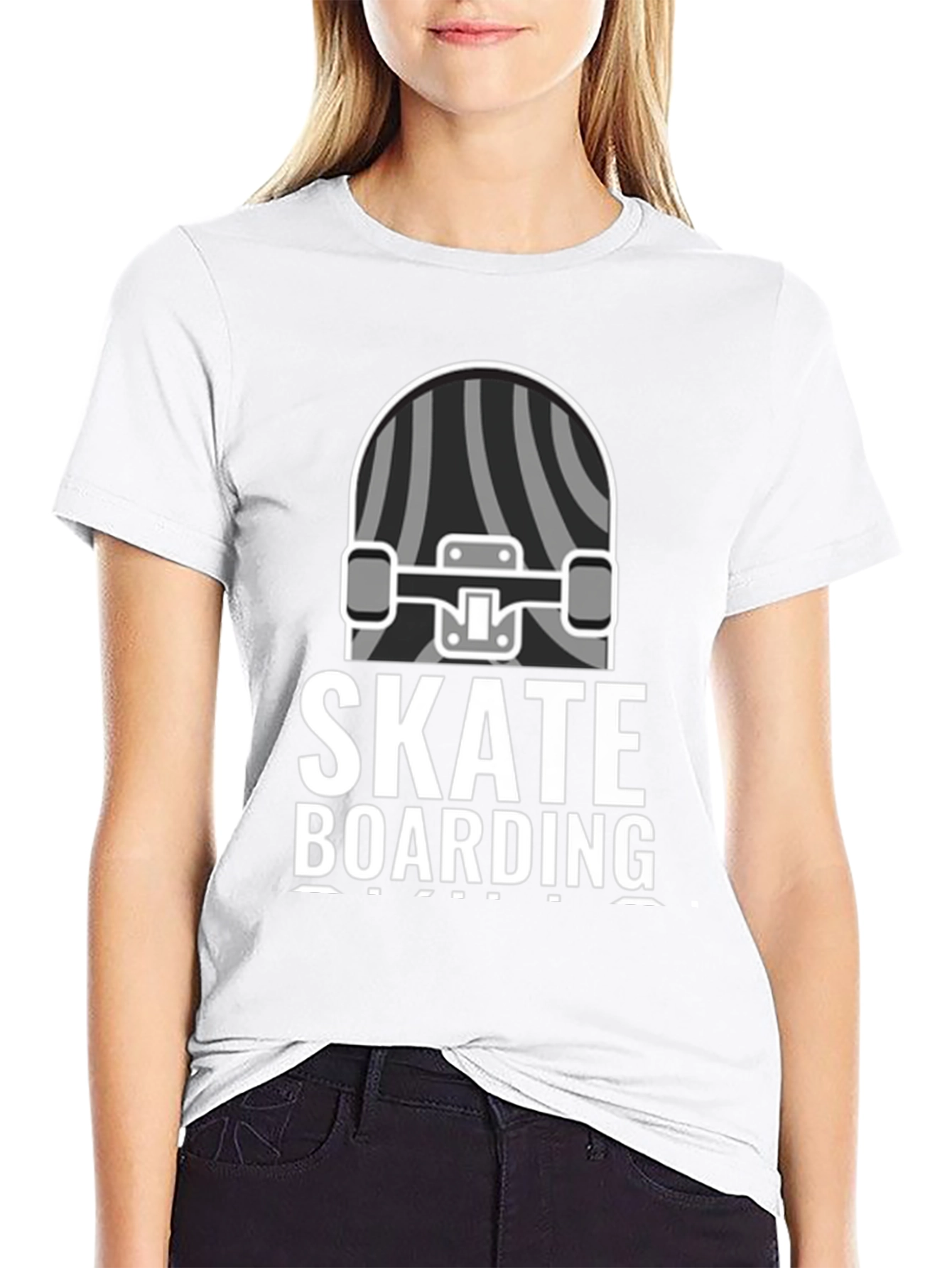 Skateboarding Graphic T-Shirt - Black