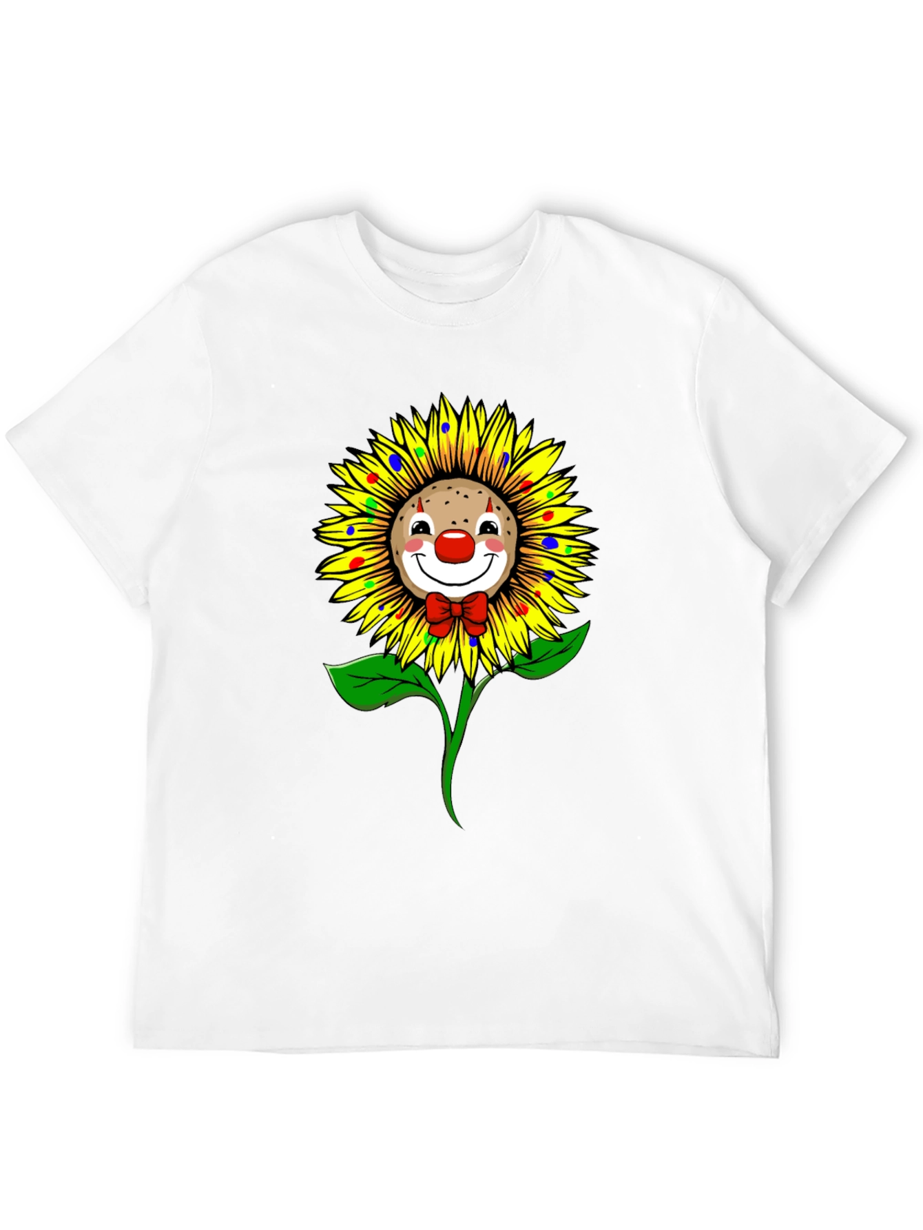 Clown Sunflower Graphic T-Shirt