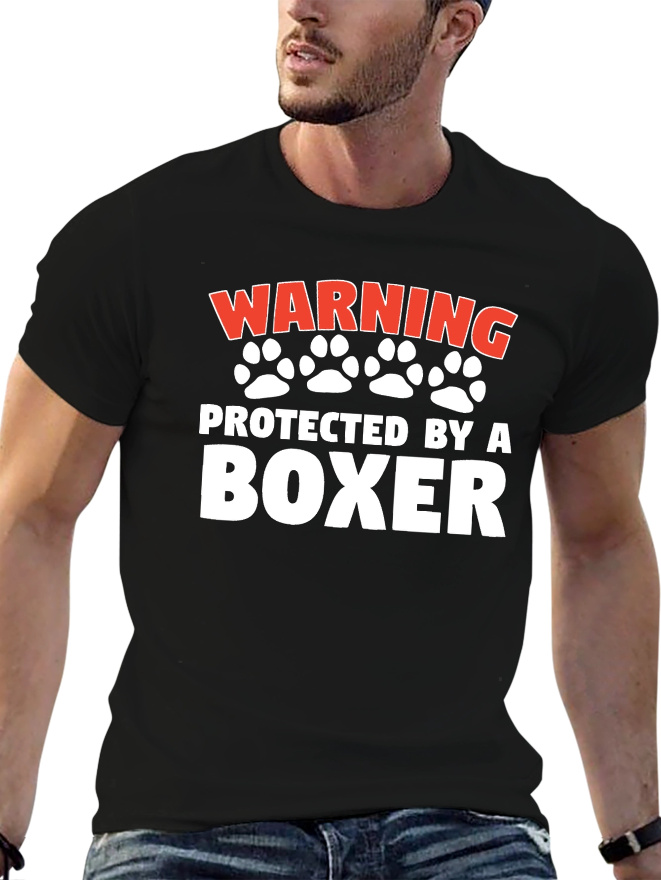 Warning Protected By a Boxer T-Shirt