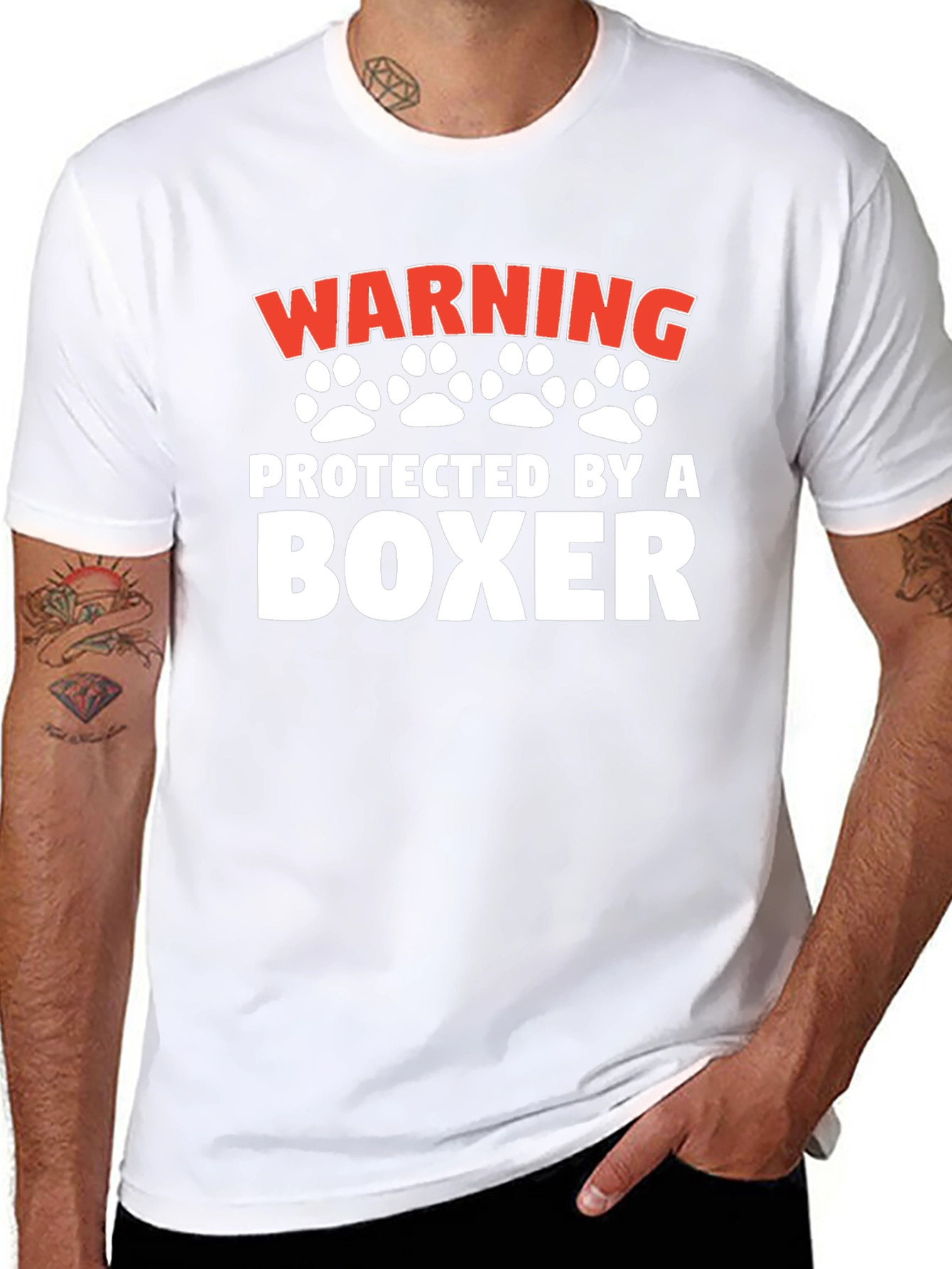 Warning Protected By a Boxer T-Shirt
