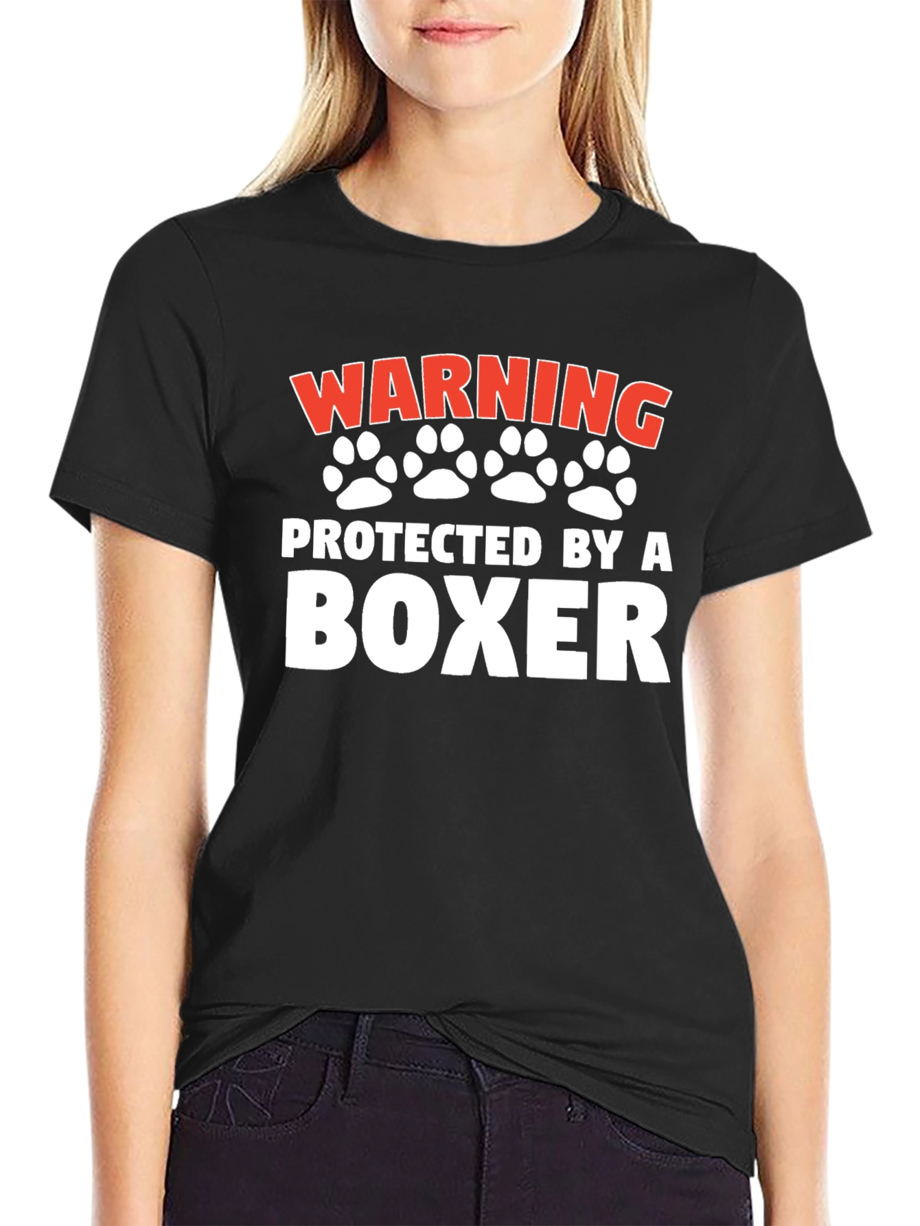 Warning Protected By a Boxer T-Shirt