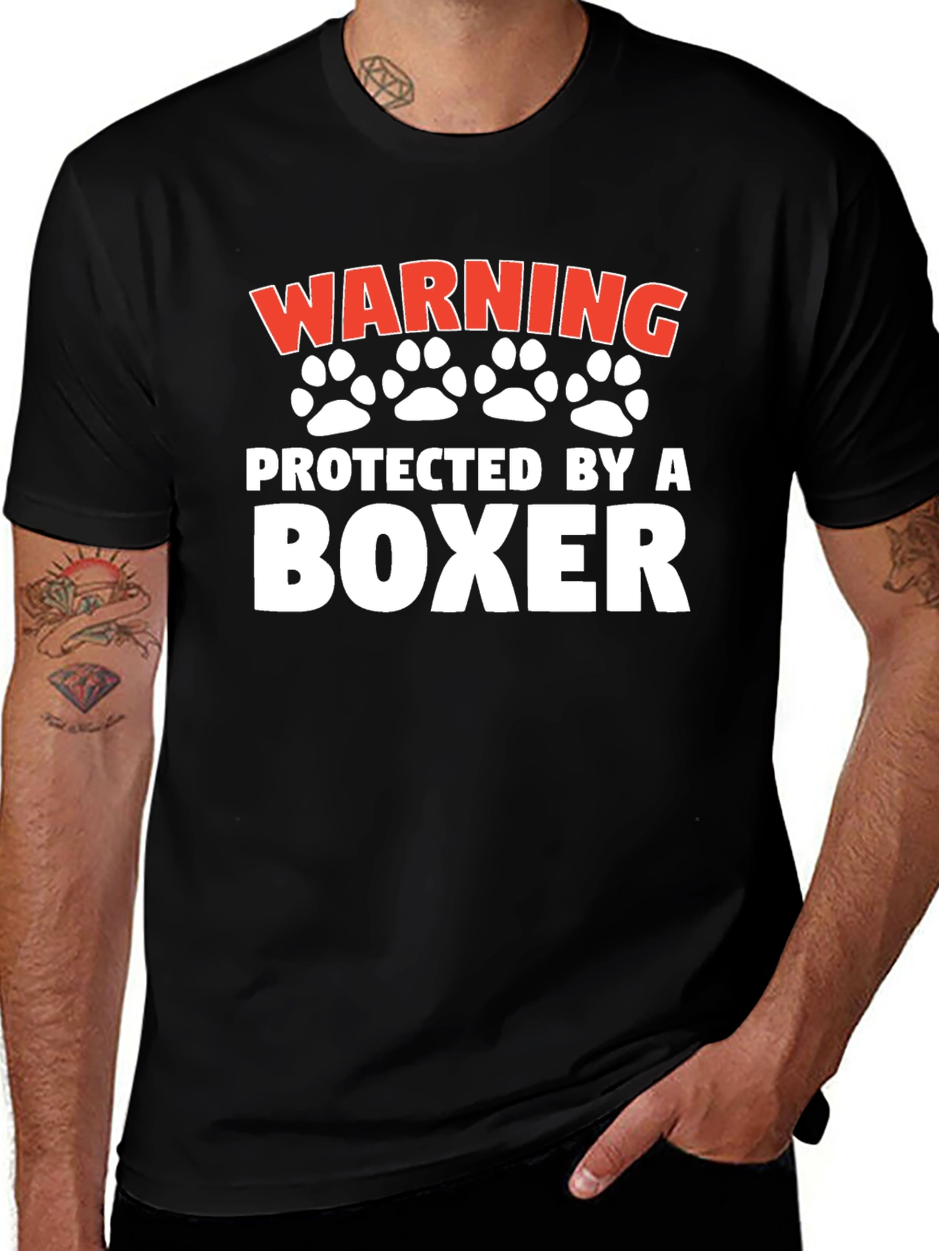 Warning Protected By a Boxer T-Shirt