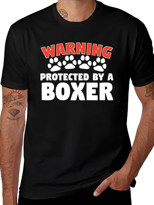 Warning Protected By a Boxer T-Shirt