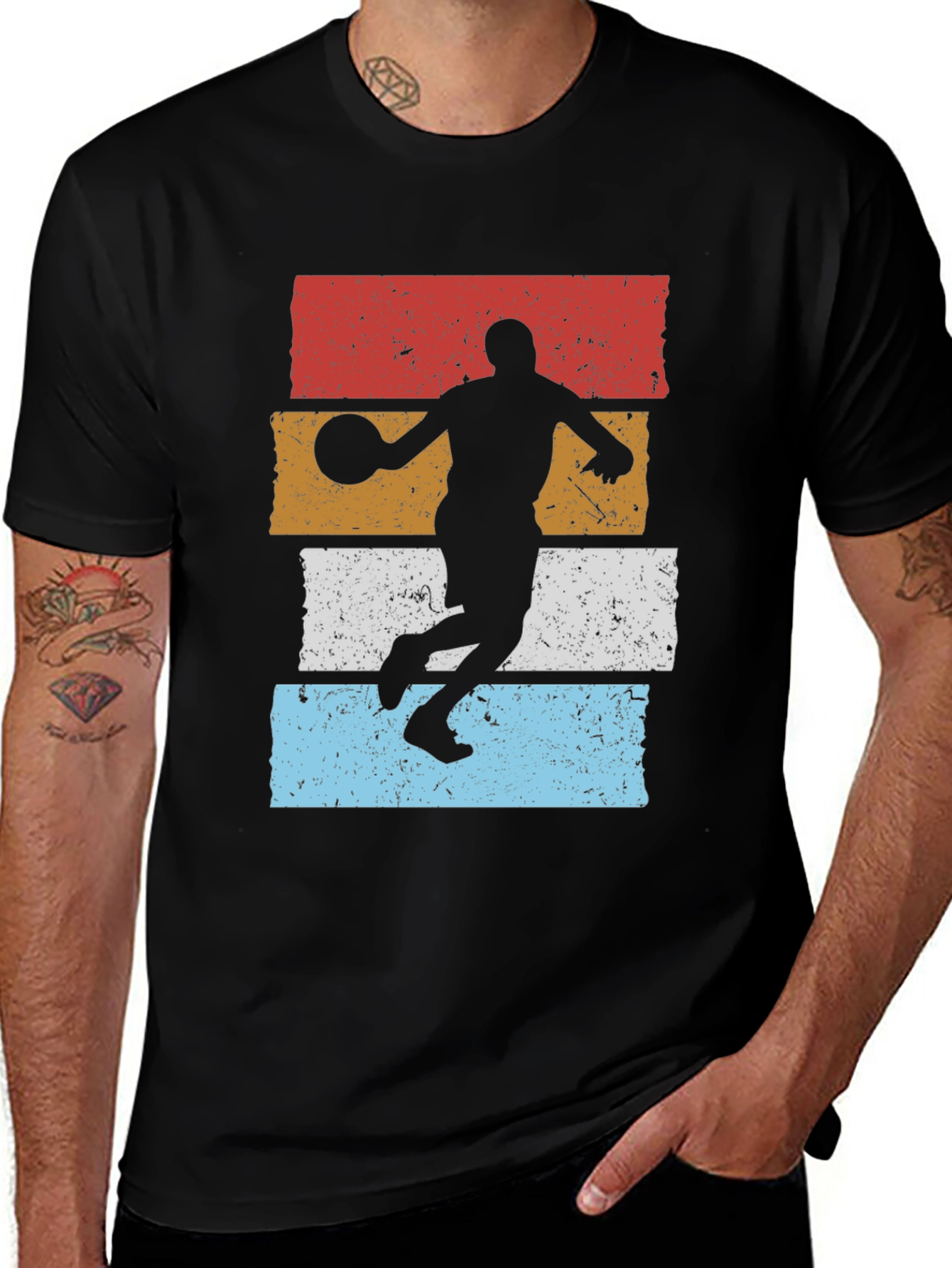 Retro Basketball Player Graphic T-Shirt