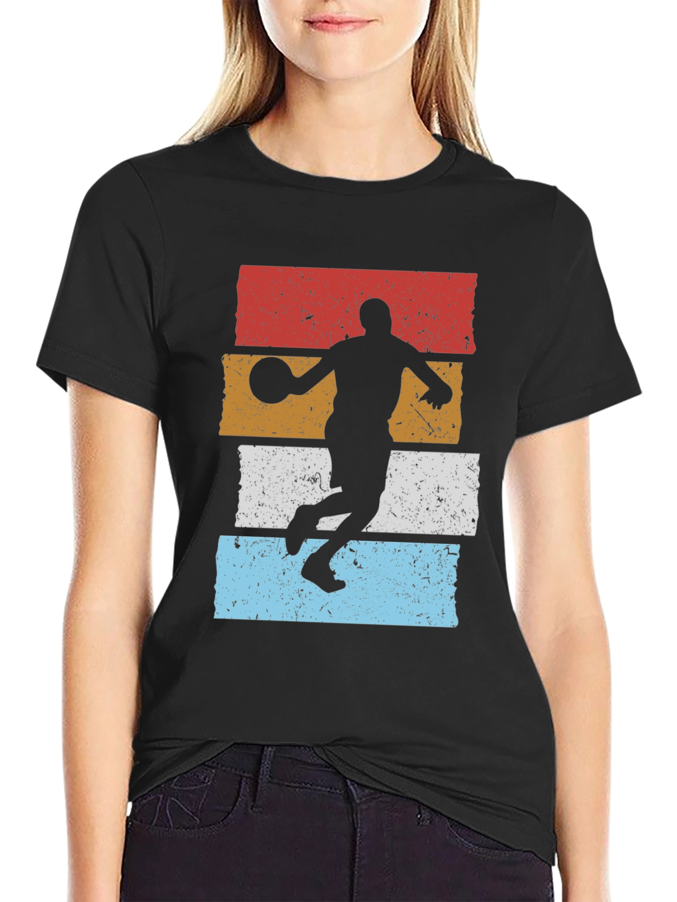 Retro Basketball Player Graphic T-Shirt