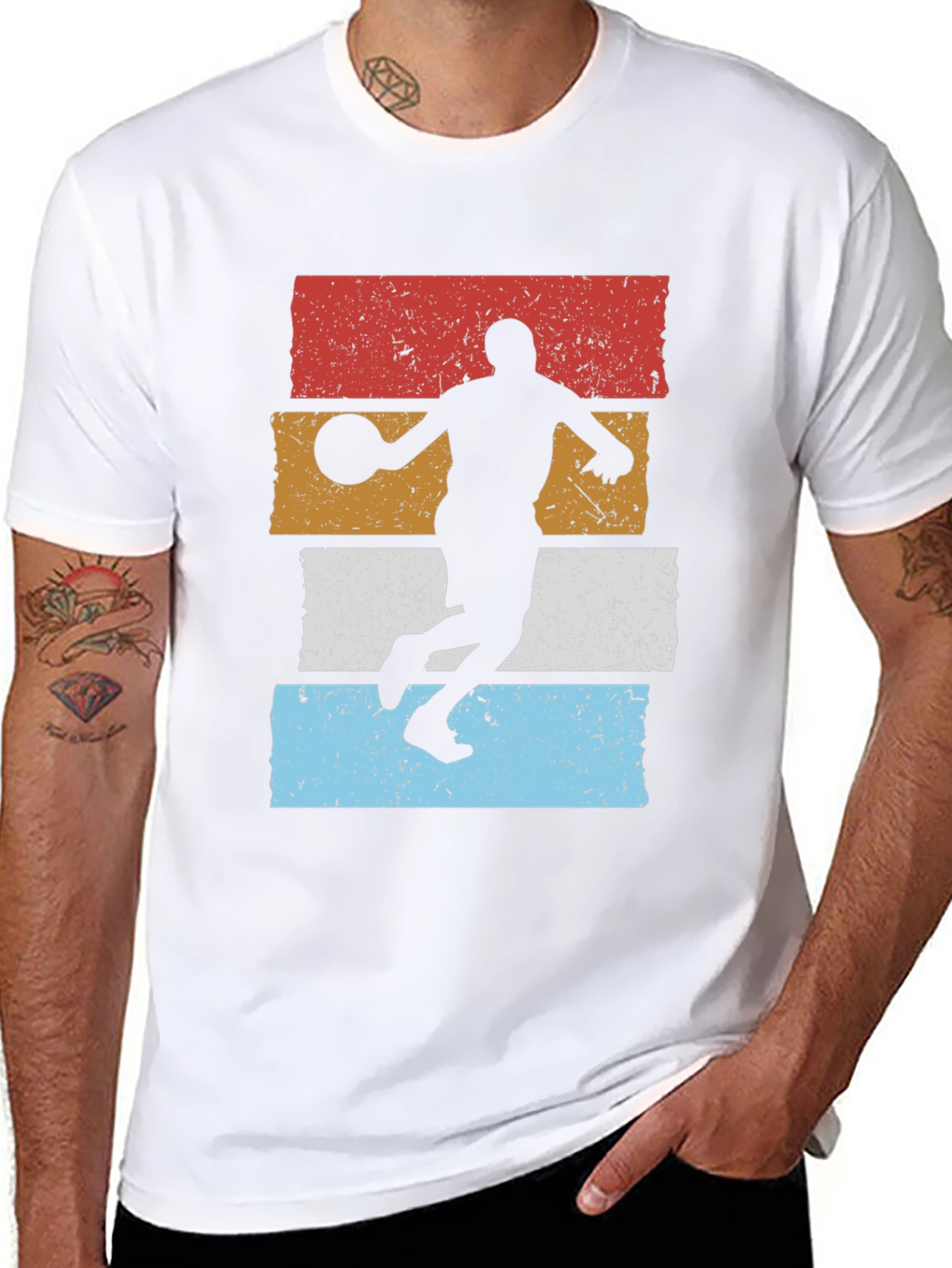 Retro Basketball Player Graphic T-Shirt