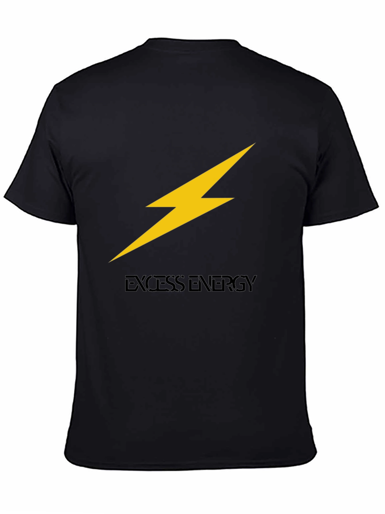 Excess Energy Black T-Shirt - Lightning Bolt Design