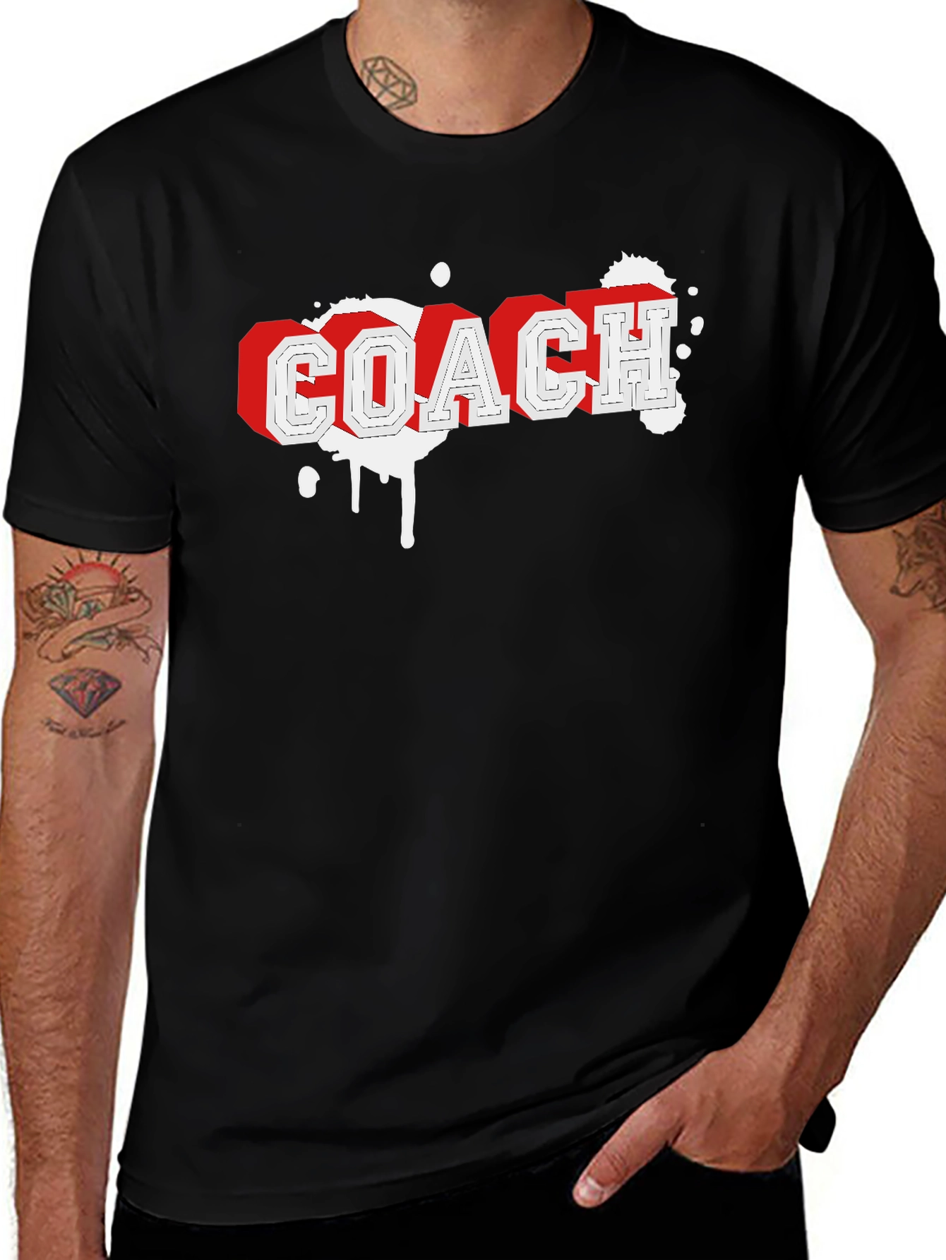 Coach Graphic Tee - Black Cotton Blend T-Shirt