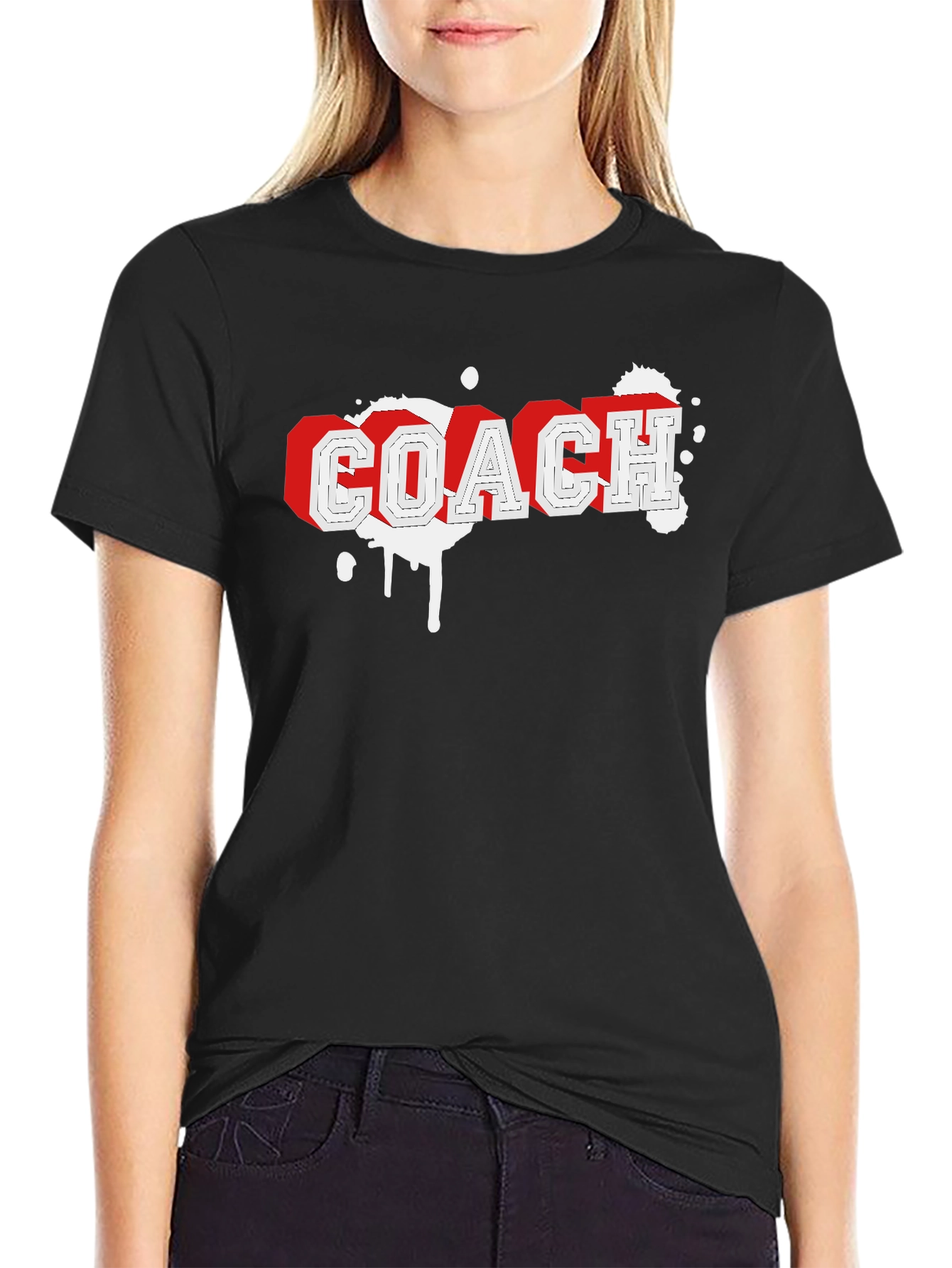 Coach Graphic Tee - Black Cotton Blend T-Shirt