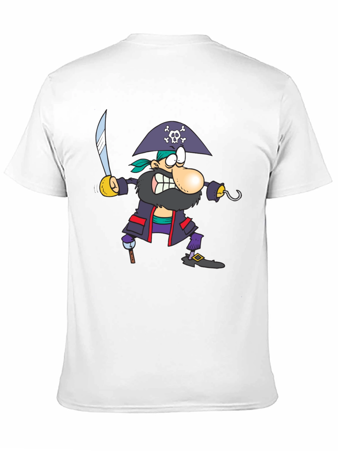 Pirate Cartoon Graphic Black T-Shirt