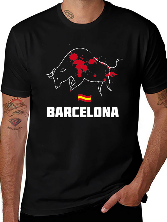 Barcelona Bull Graphic Tee - Stylish Mens T-Shirt