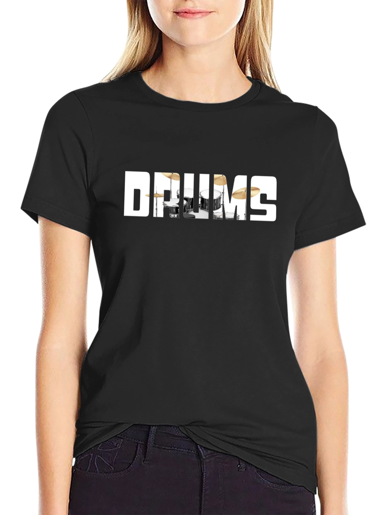 Drums Graphic Tee - Black Cotton Band T-Shirt