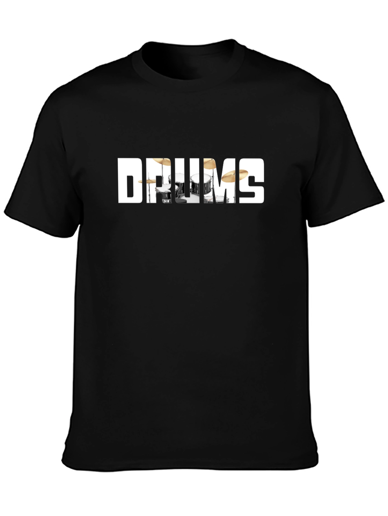 Drums Graphic Tee - Black Cotton Band T-Shirt