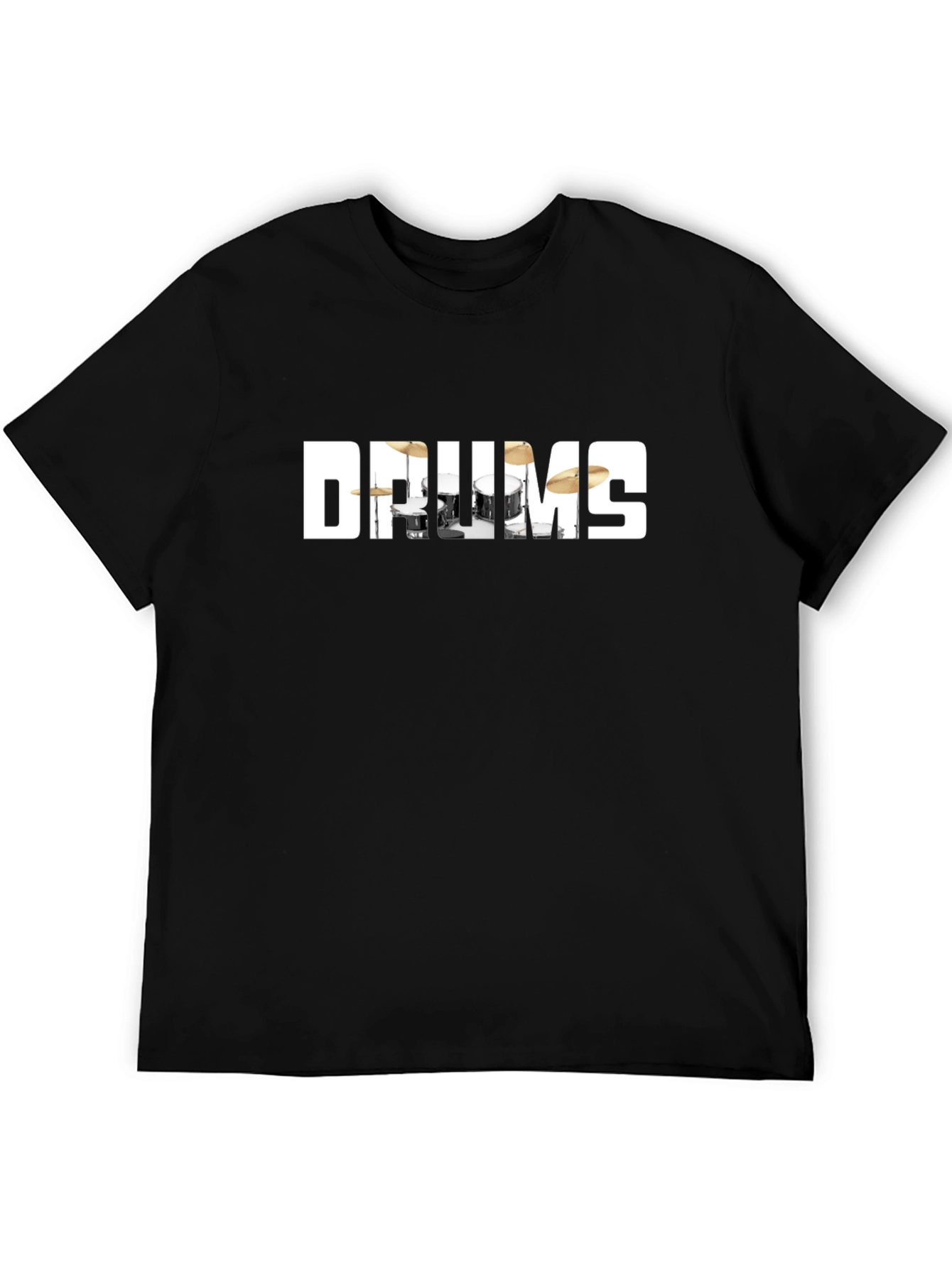Drums Graphic Tee - Black Cotton Band T-Shirt