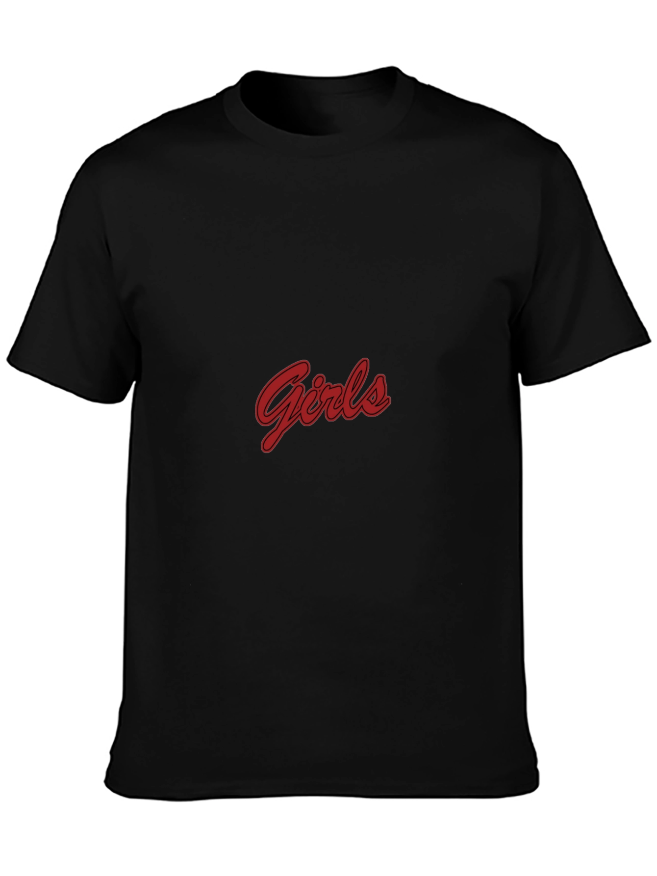 Black T-Shirt with Girls Red Script