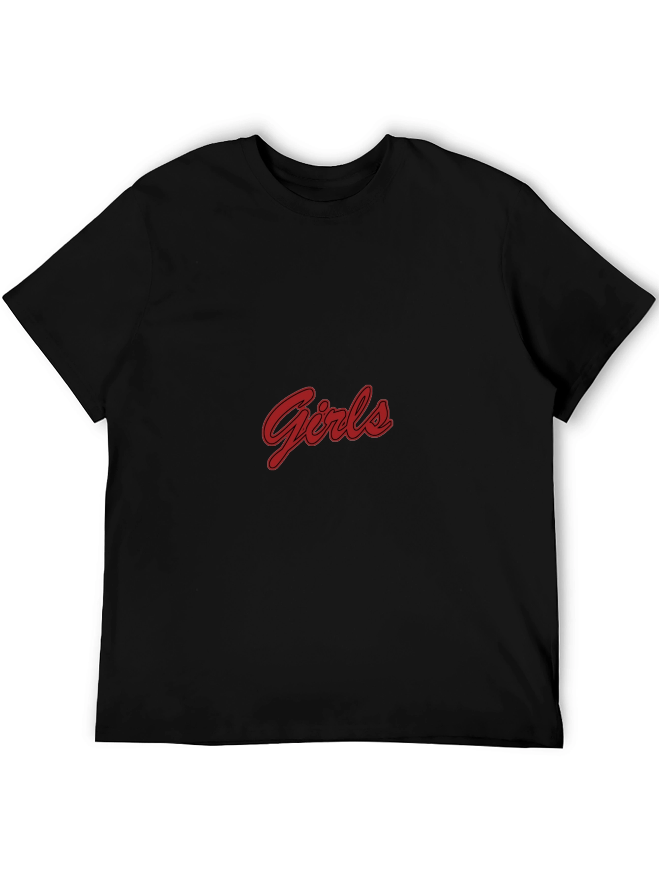 Black T-Shirt with Girls Red Script