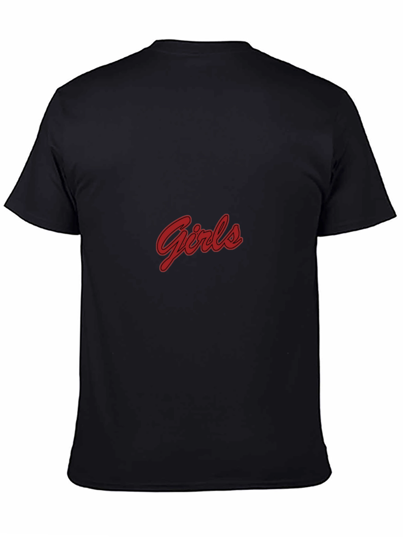 Black T-Shirt with Girls Red Script