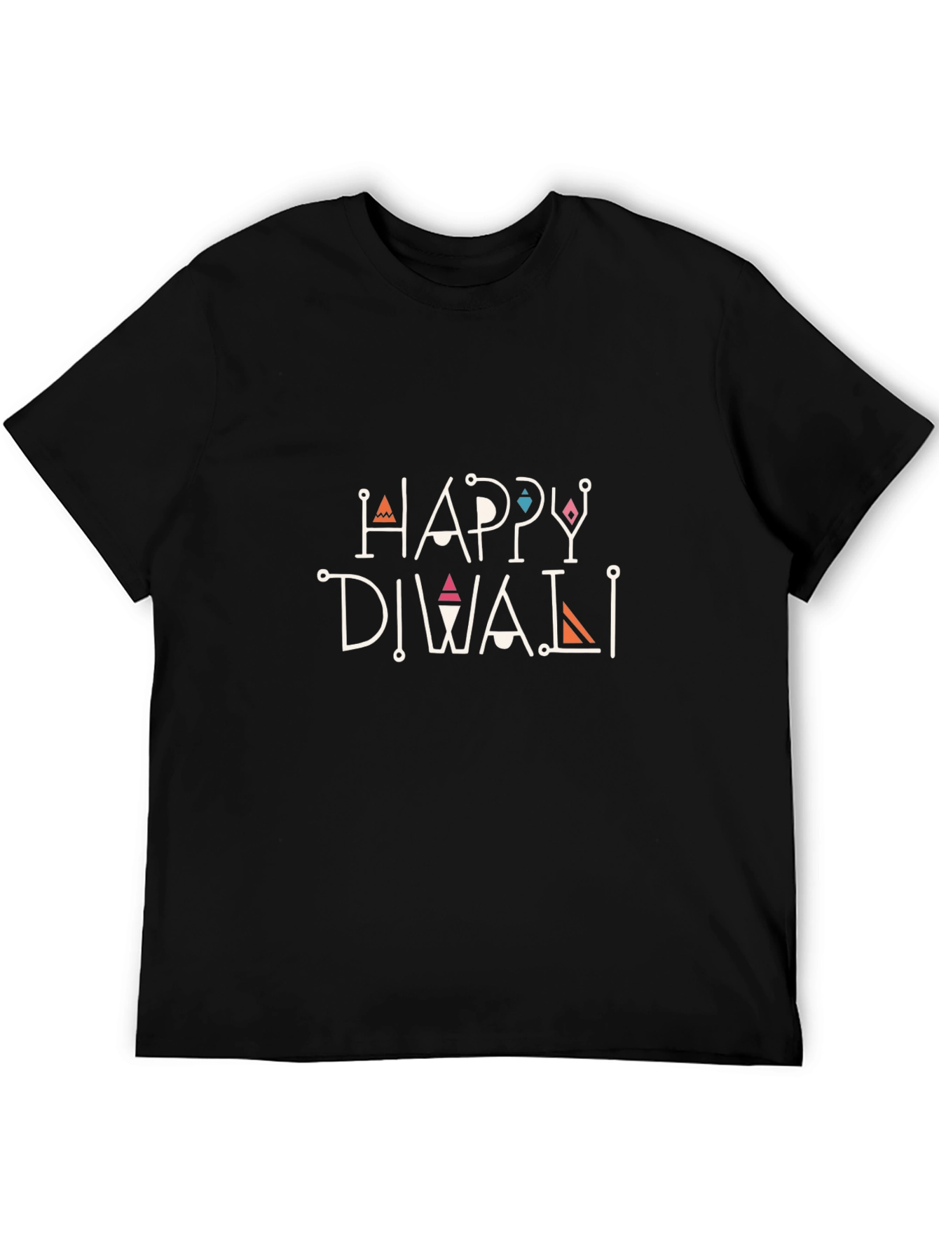 Happy Diwali Graphic Print Black T-Shirt