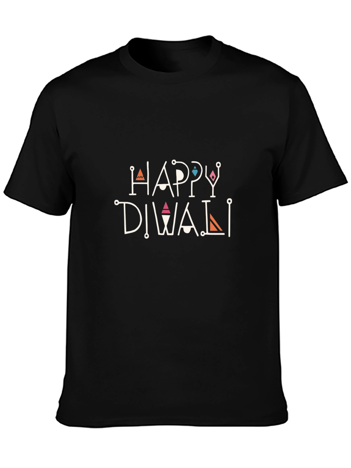 Happy Diwali Graphic Print Black T-Shirt