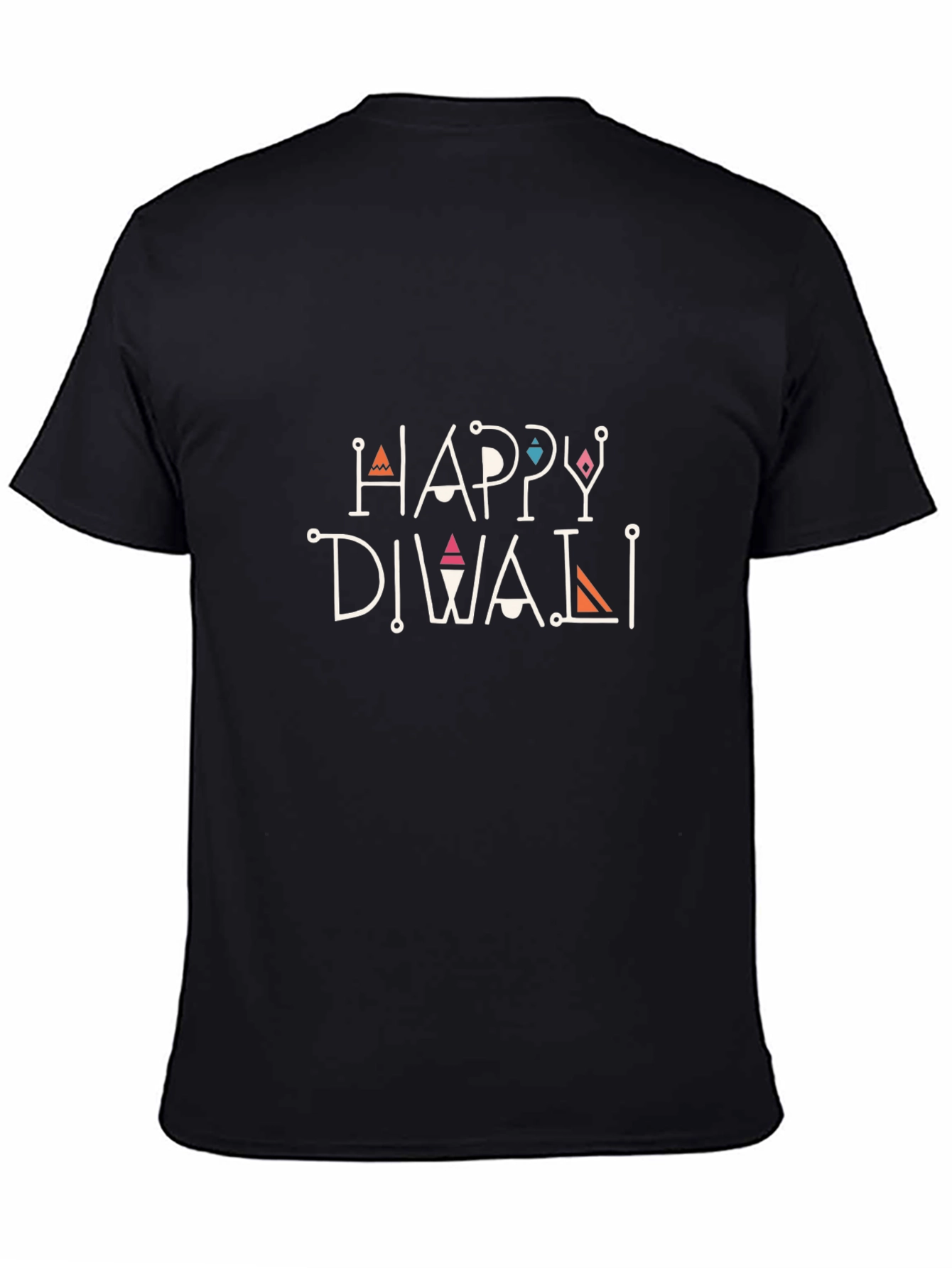 Happy Diwali Graphic Print Black T-Shirt