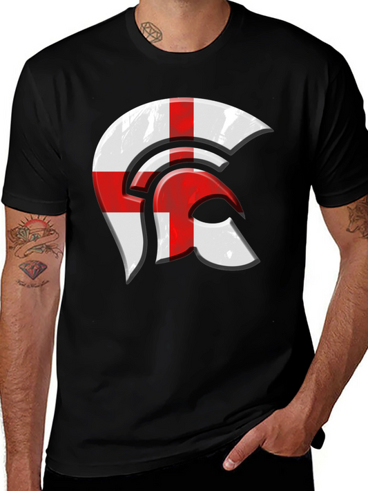 England Flag Spartan Helmet Graphic Tee
