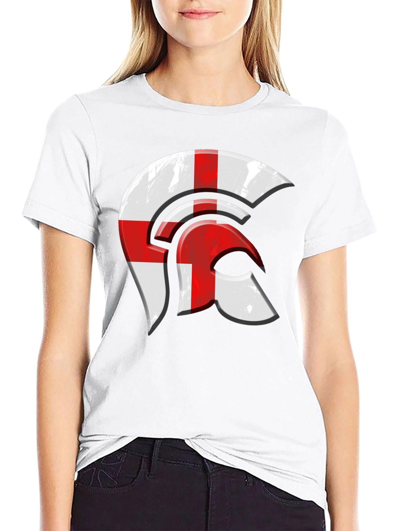 England Flag Spartan Helmet Graphic Tee