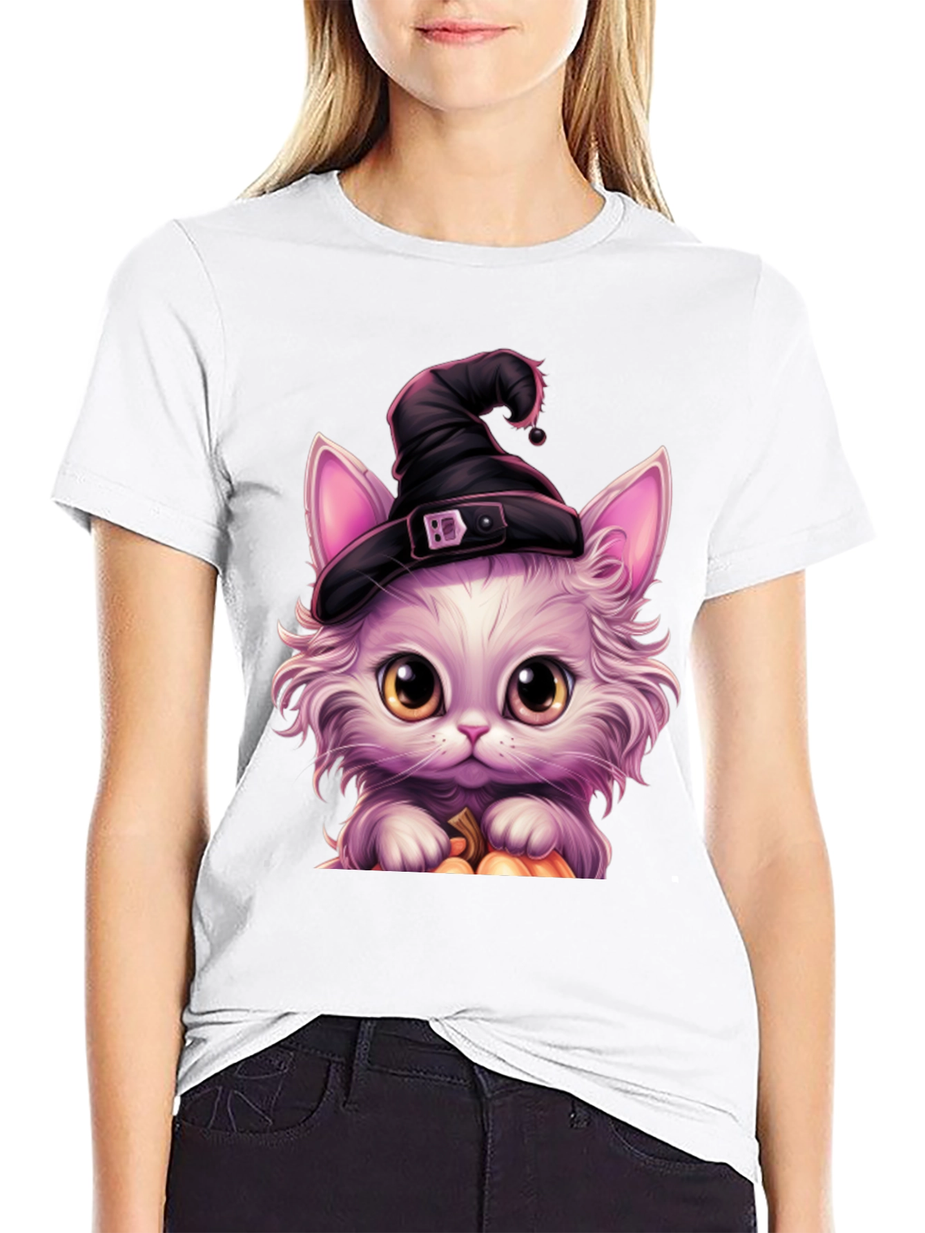 Halloween Cat Witch T-Shirt - Spooky Season