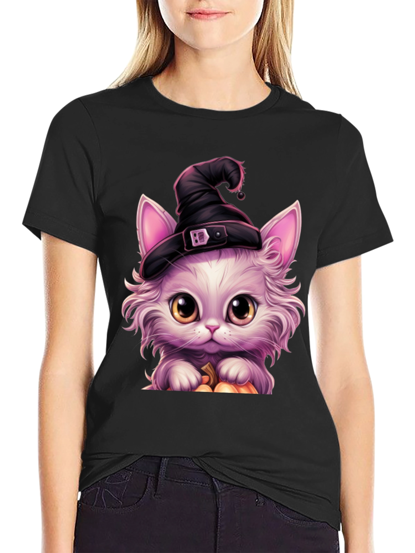 Halloween Cat Witch T-Shirt - Spooky Season