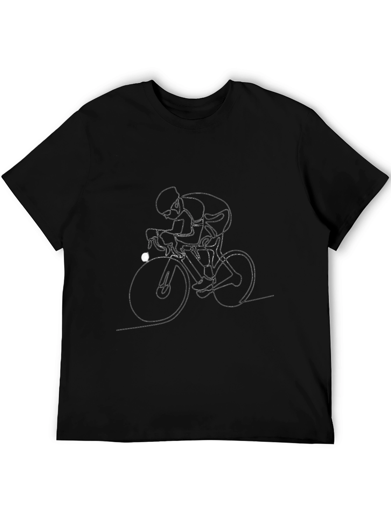 Black T-Shirt with Cyclist Graphic
