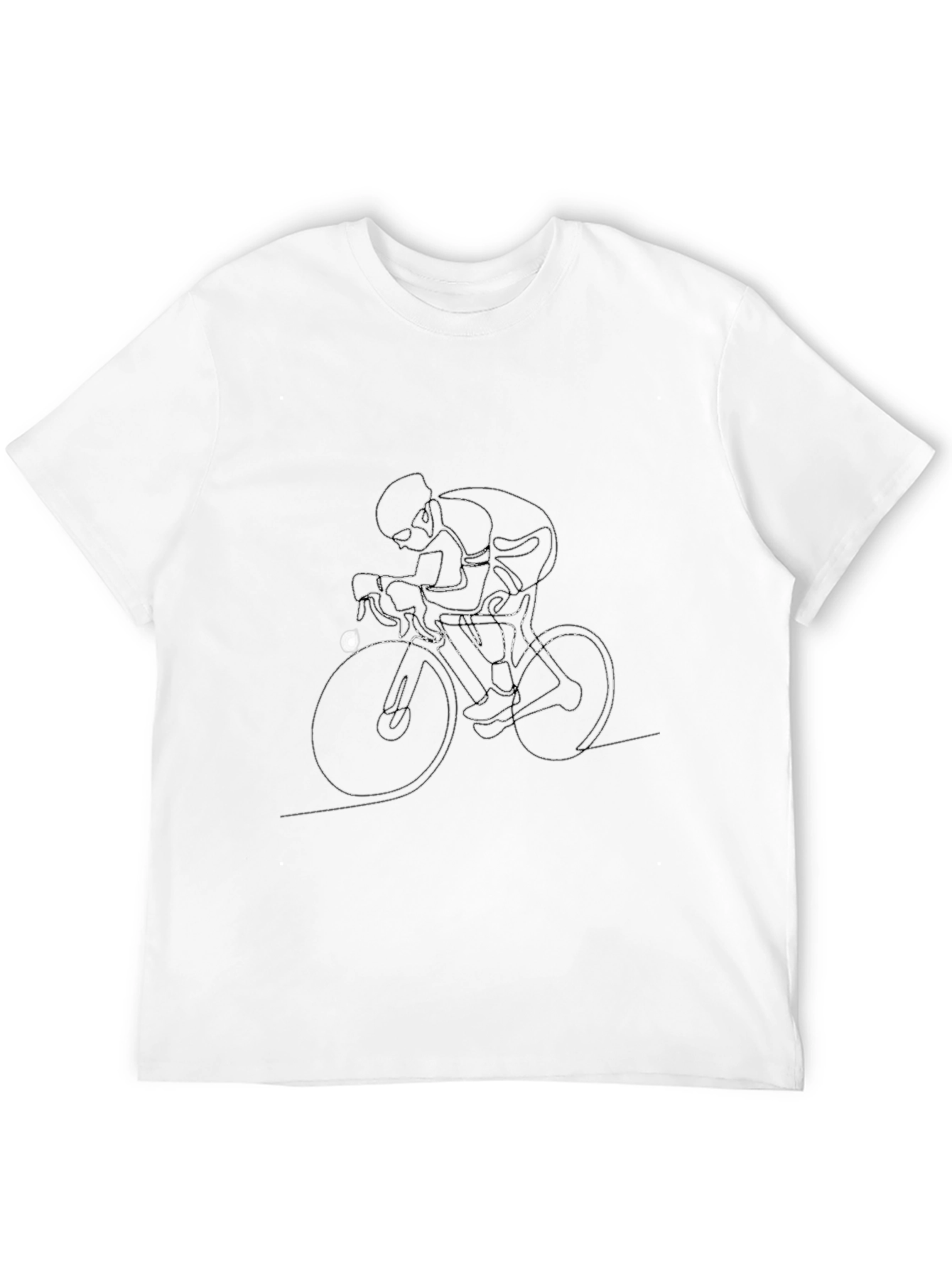Black T-Shirt with Cyclist Graphic