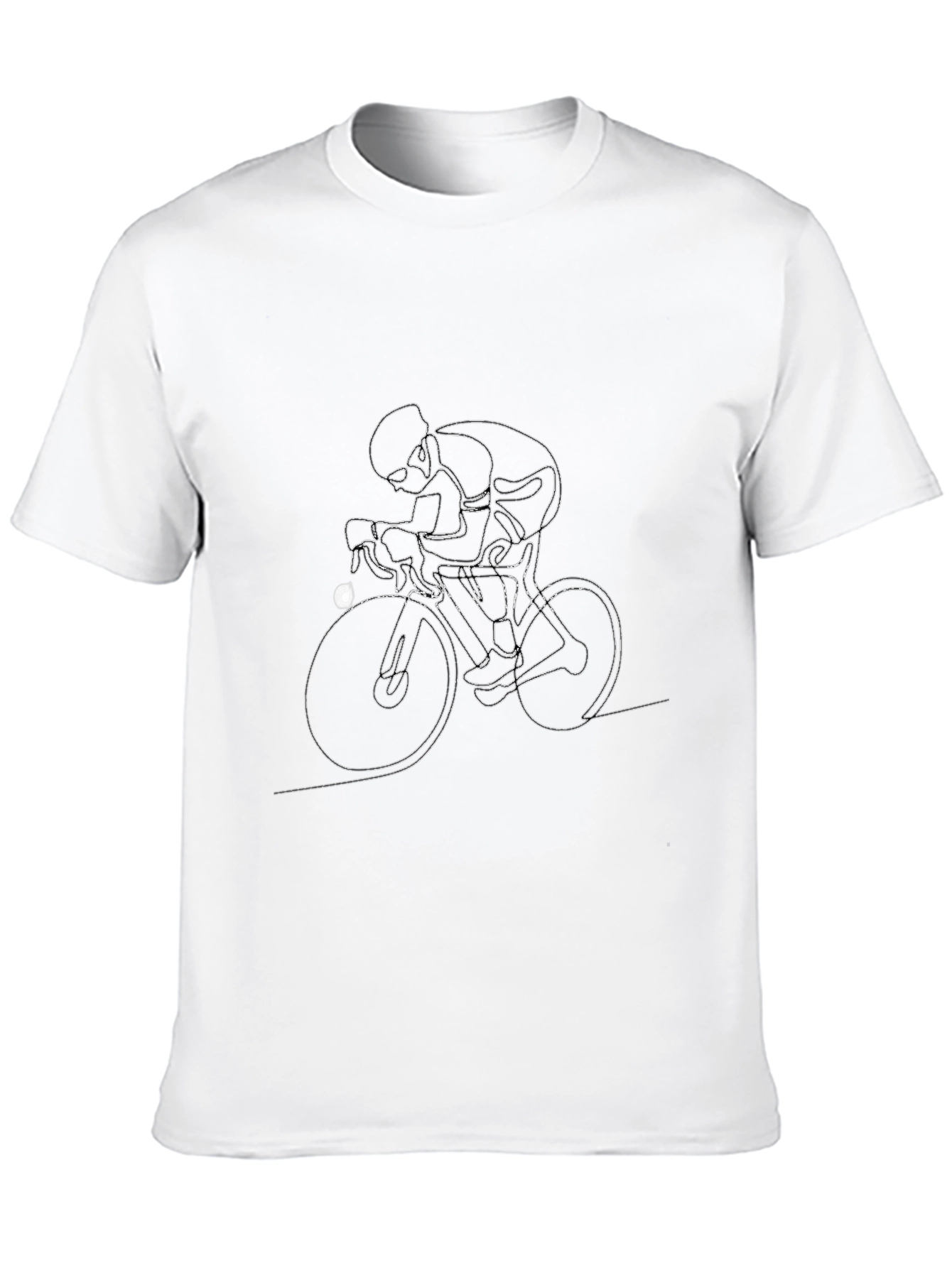 Black T-Shirt with Cyclist Graphic