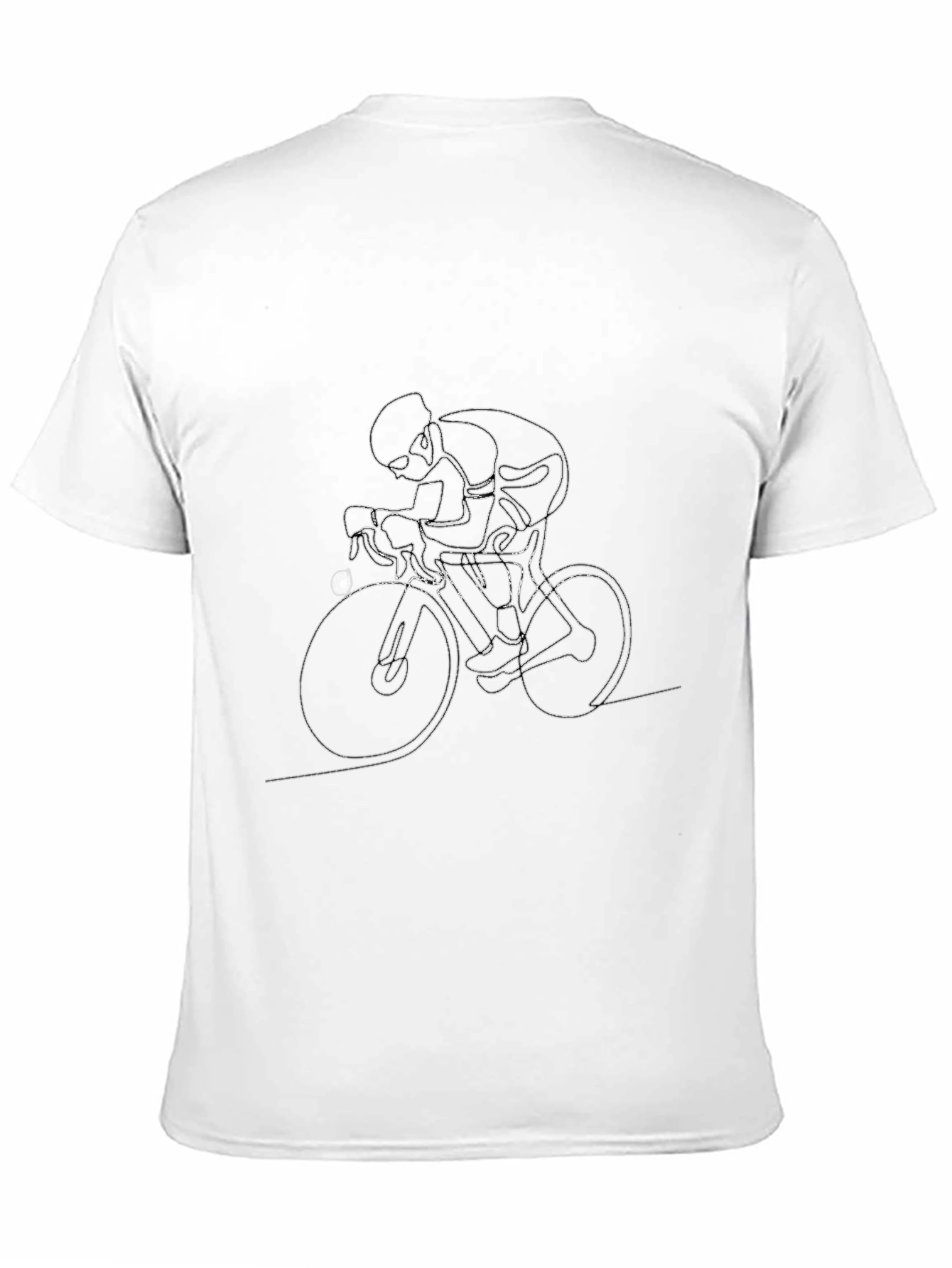 Black T-Shirt with Cyclist Graphic