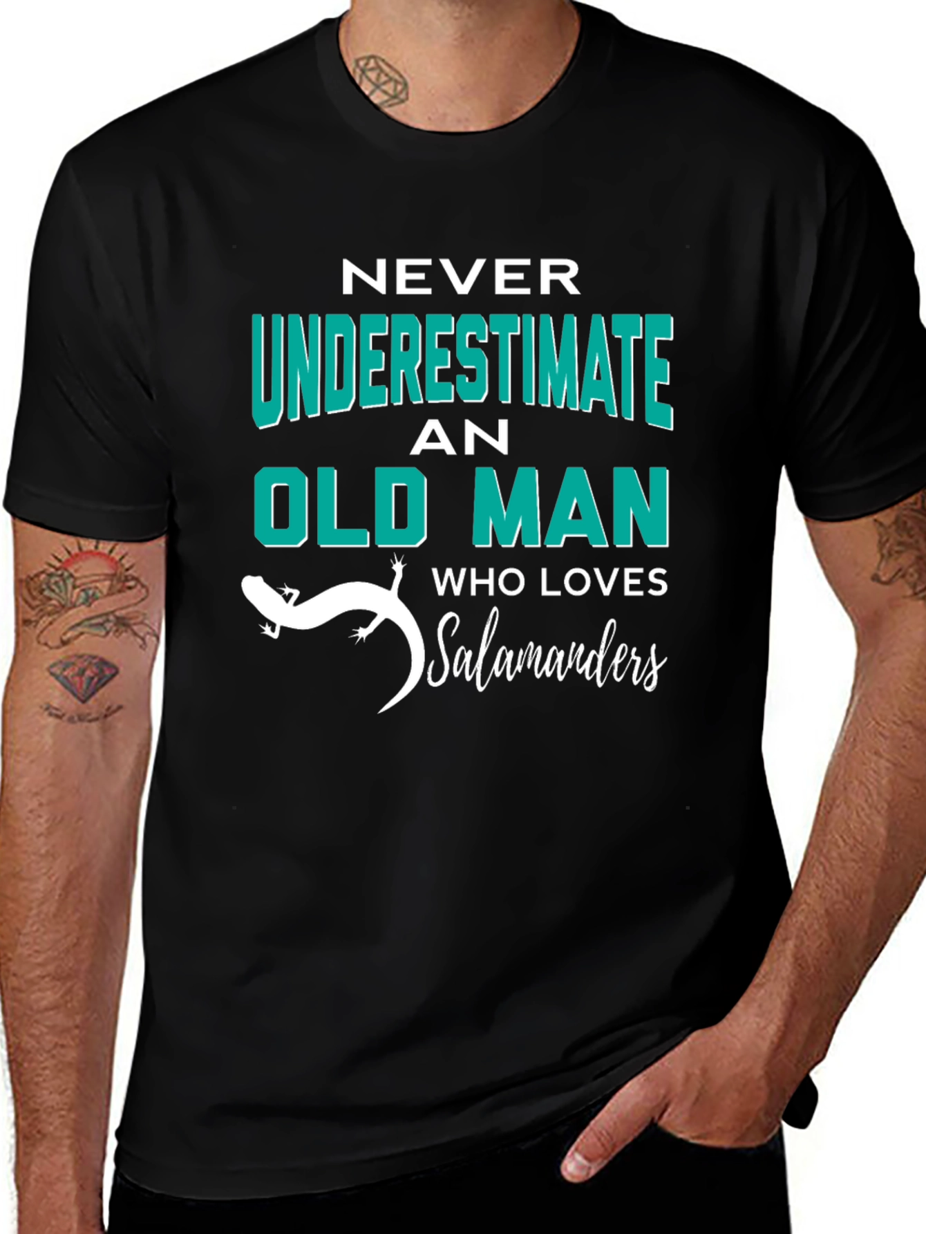 Never Underestimate Old Man Who Loves Salamanders T-Shirt
