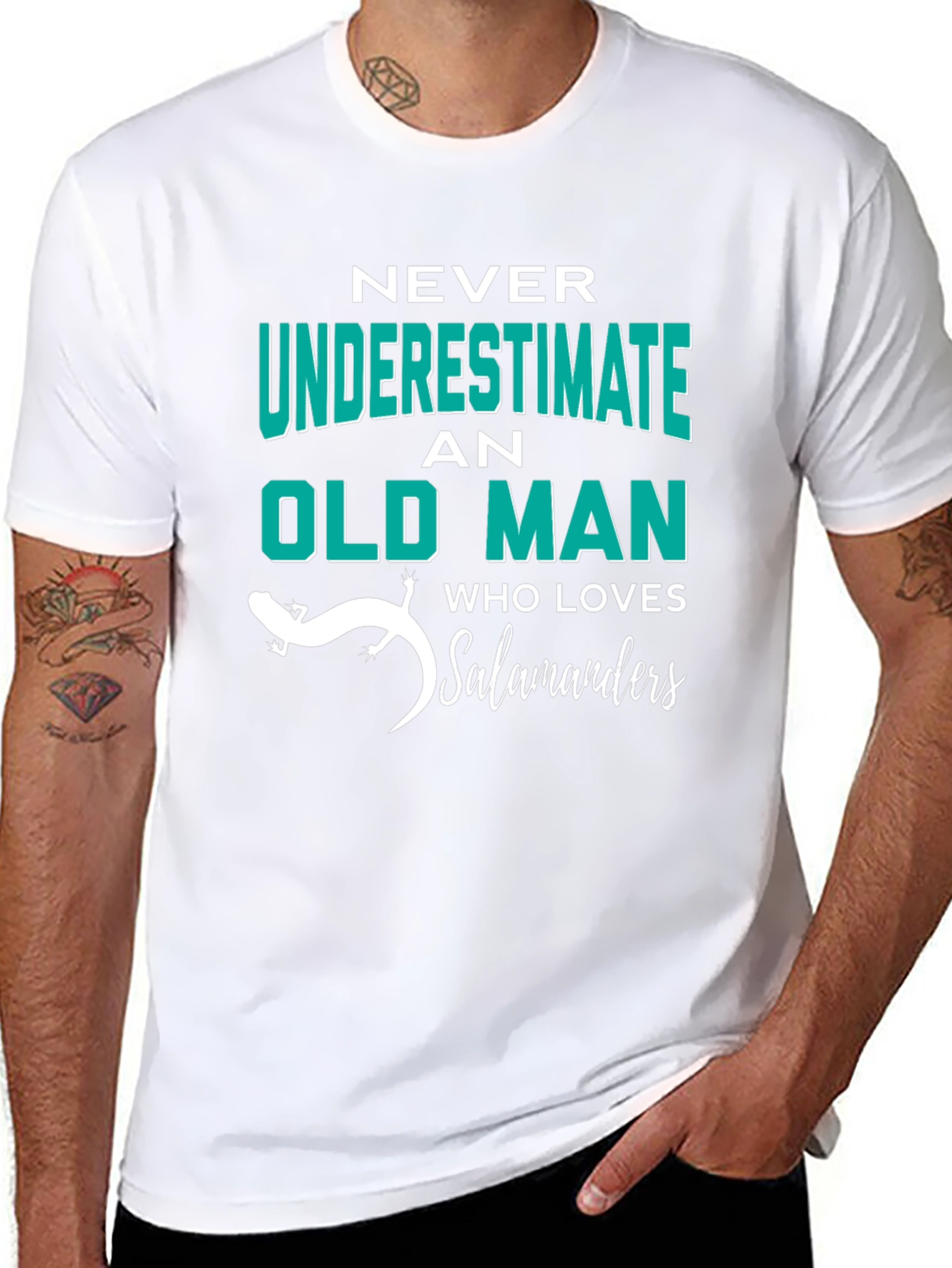 Never Underestimate Old Man Who Loves Salamanders T-Shirt